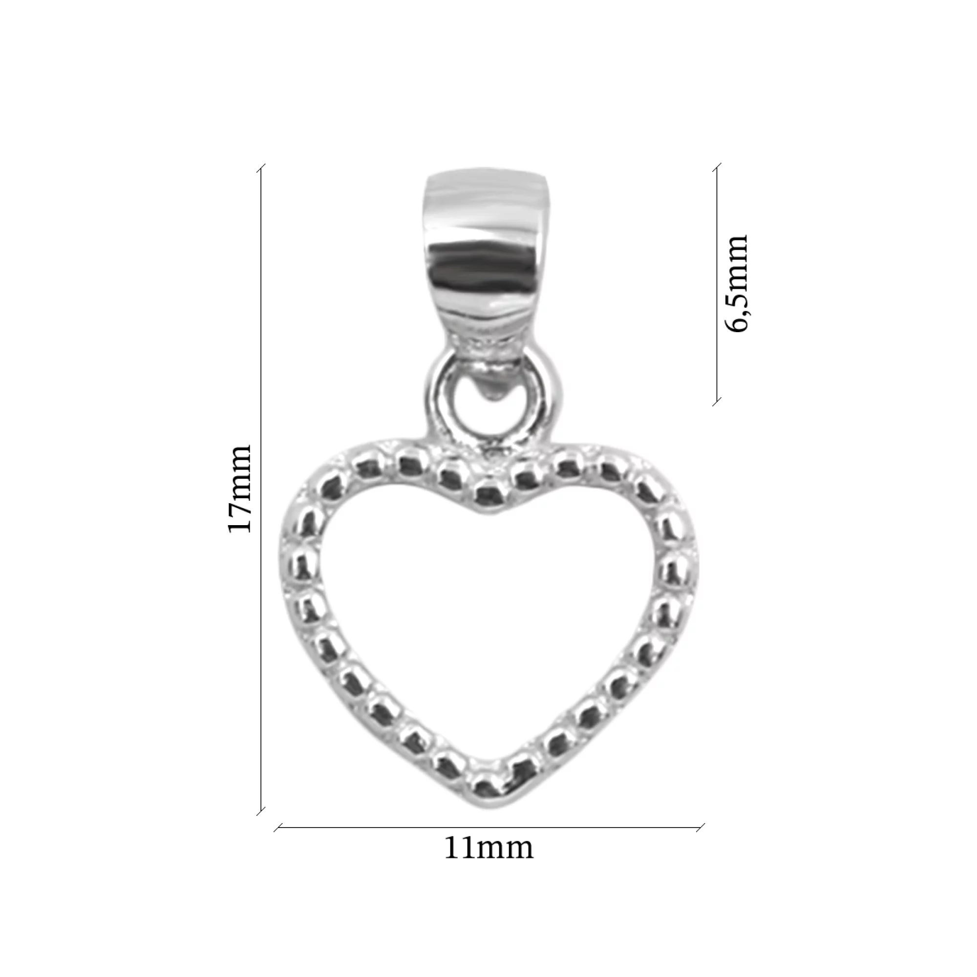 Серебряная подвеска "Сердце" - 963270 – изображение 2