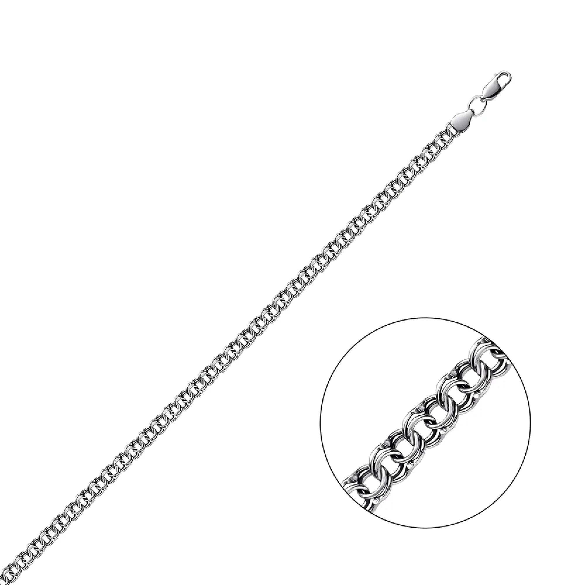 Браслет зі срібла з чорнінням плетіння бісмарк - 1525614 – зображення 1
