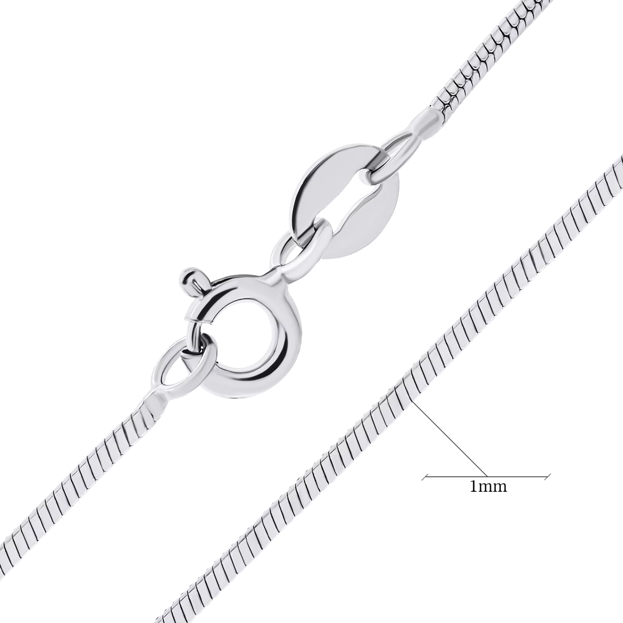 Серебряная цепочка плетение снейк - 1529229 – изображение 2