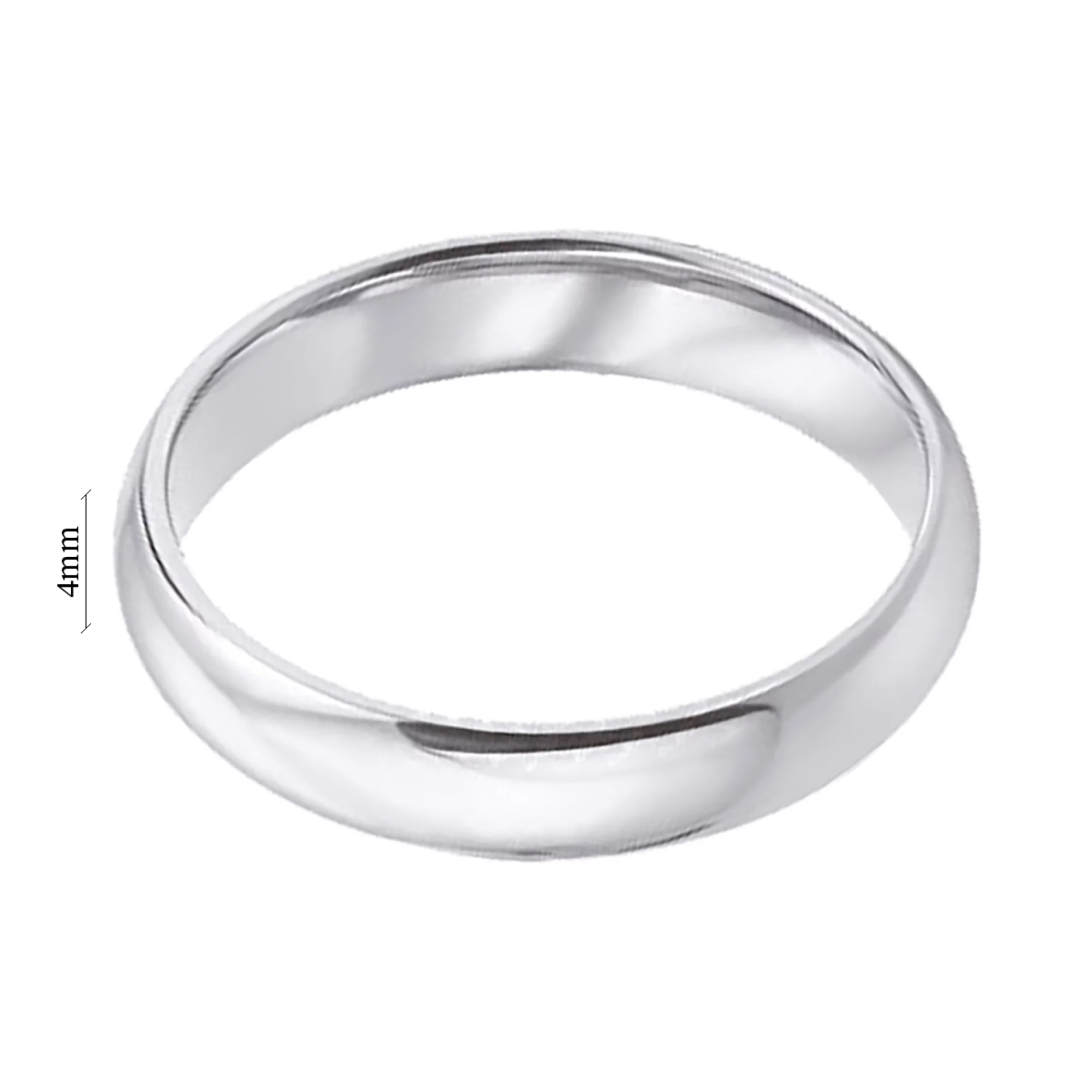 Обручальное кольцо из белого золота серии комфорт в классическом стиле - 778145 – изображение 4