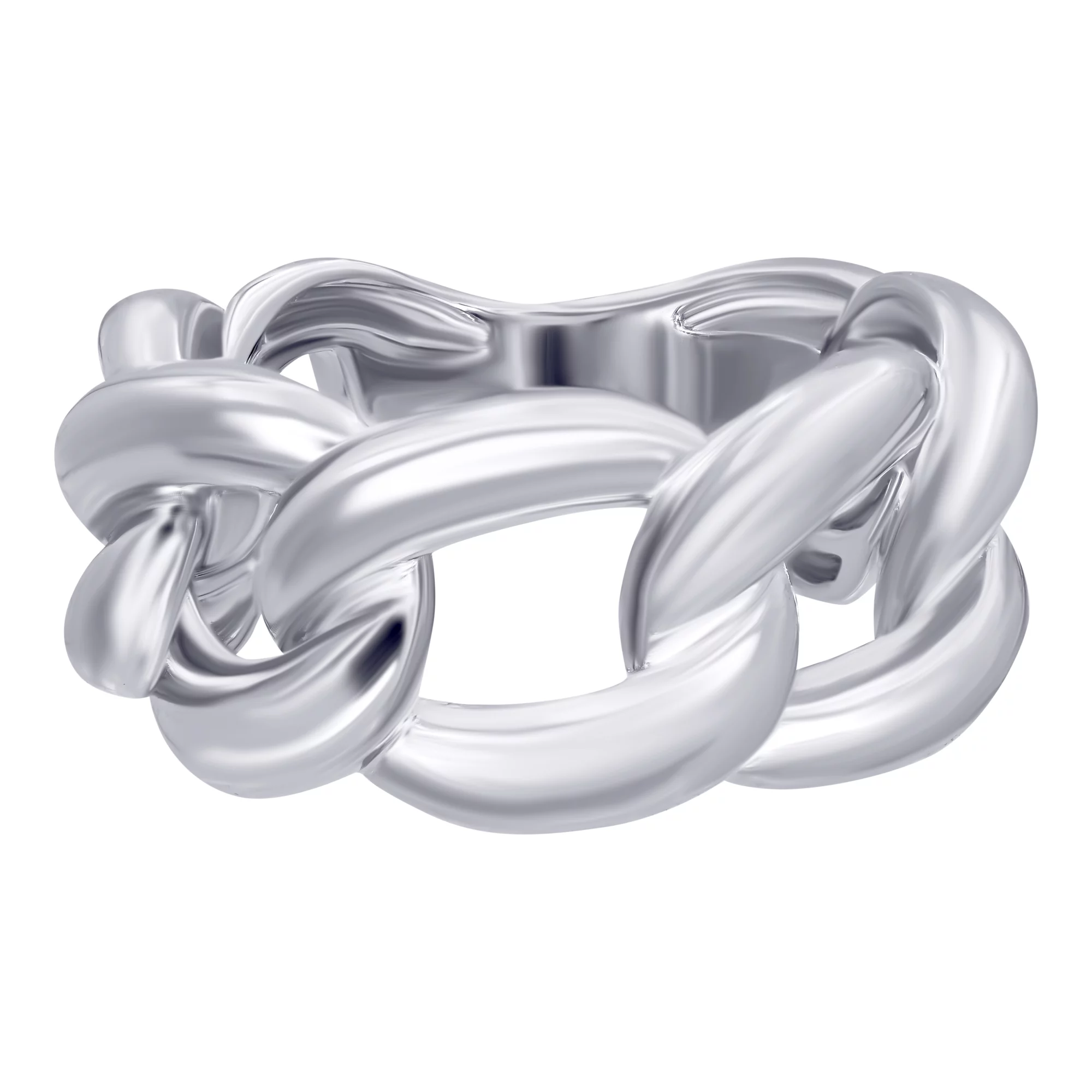 Кольцо серебряное "Цепь" - 896664 – изображение 2