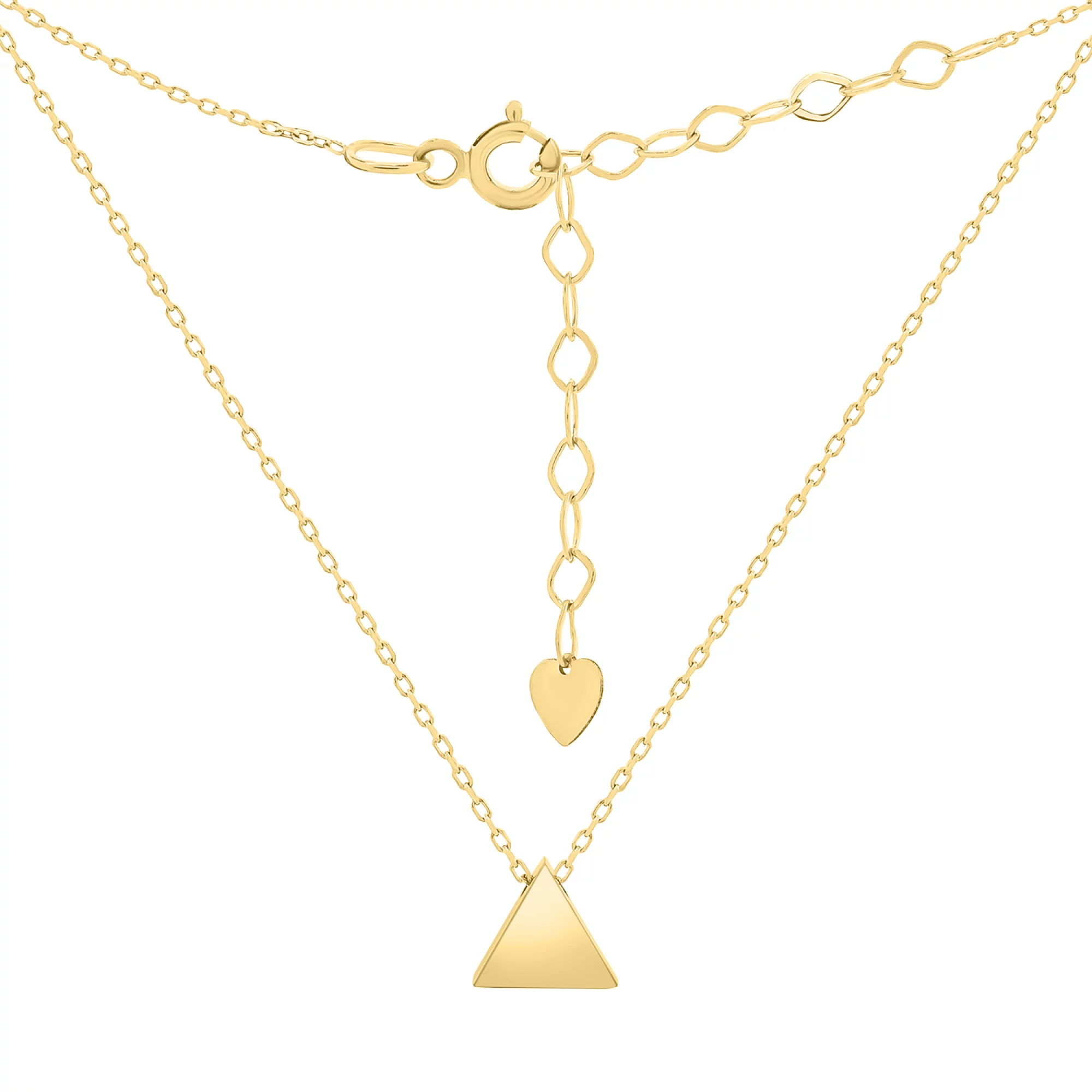 Цепочка в желтом золоте с треугольной подвеской якорное плетение - 1683695 – изображение 1