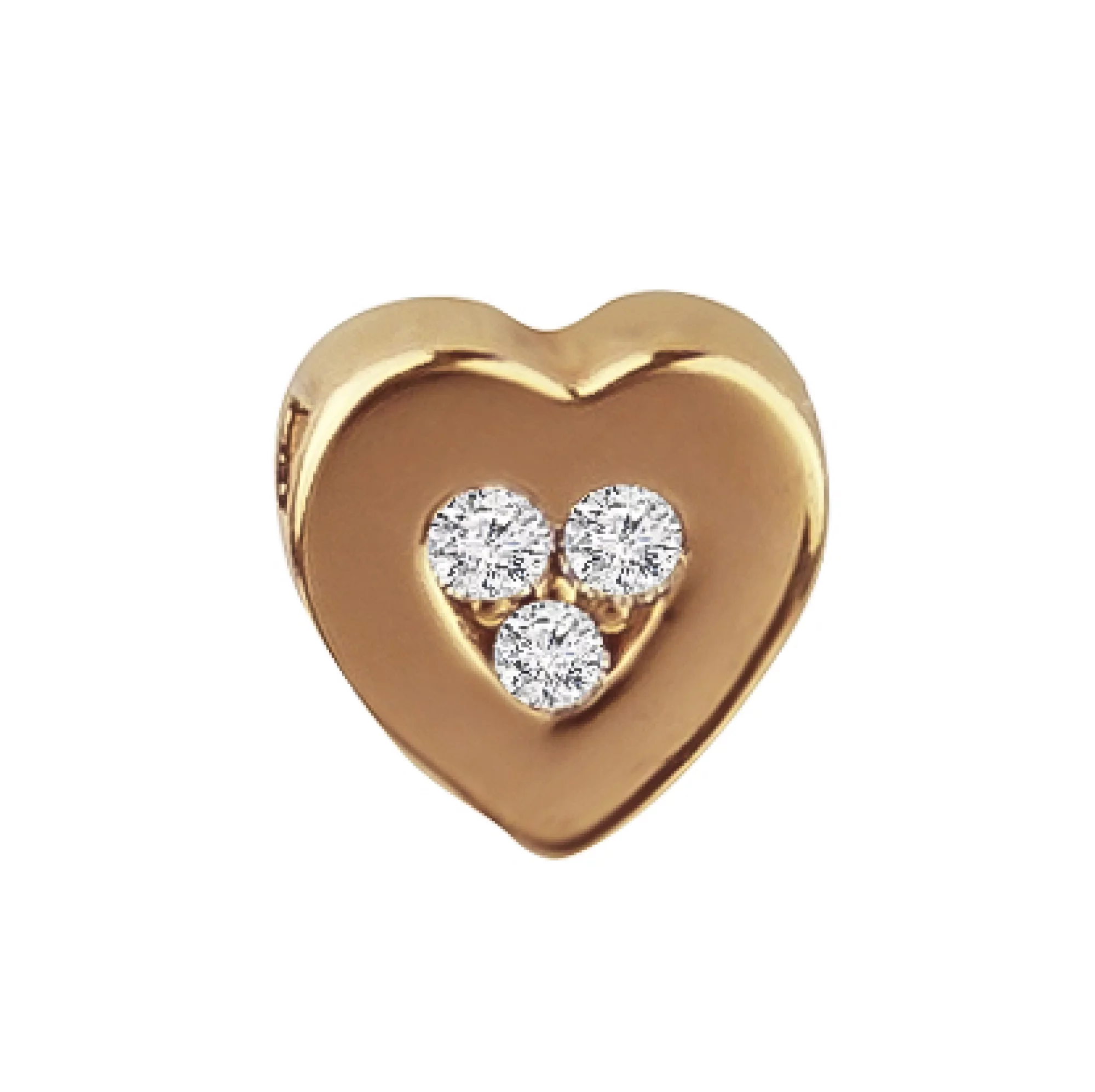 Золотой подвес "Сердце" с бриллиантом - 772159 – изображение 1