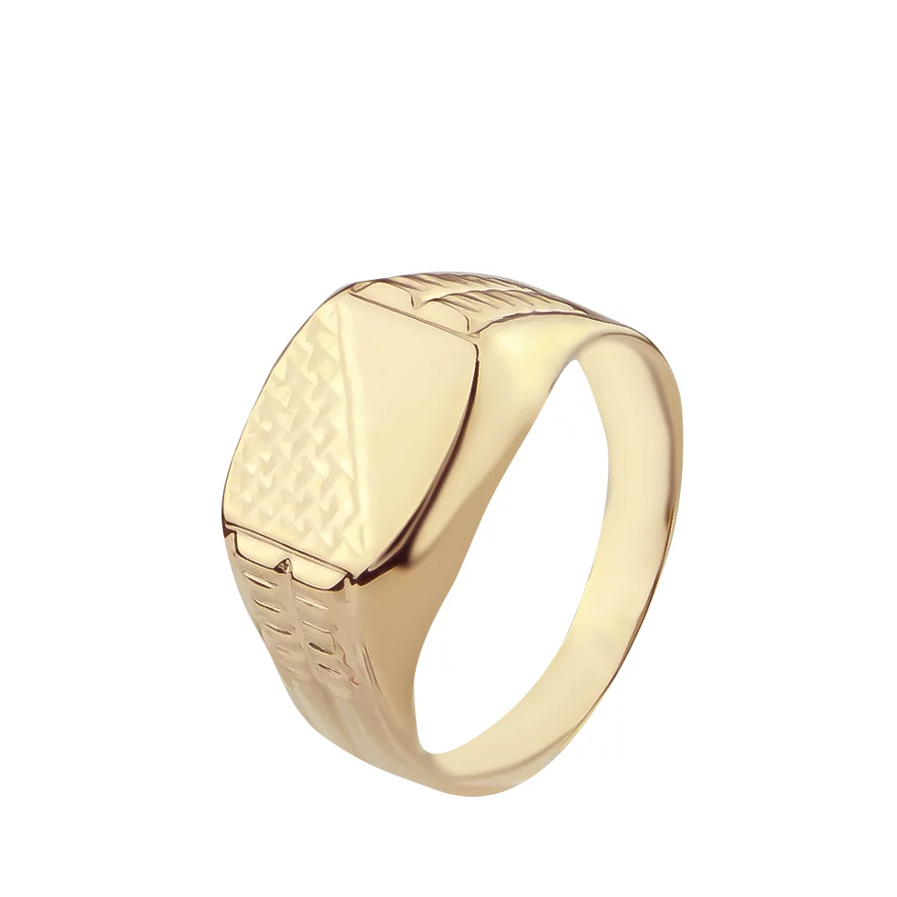 Перстень-печатка из красного золота. Артикул 391083: цена, отзывы, фото – купить в интернет-магазине AURUM