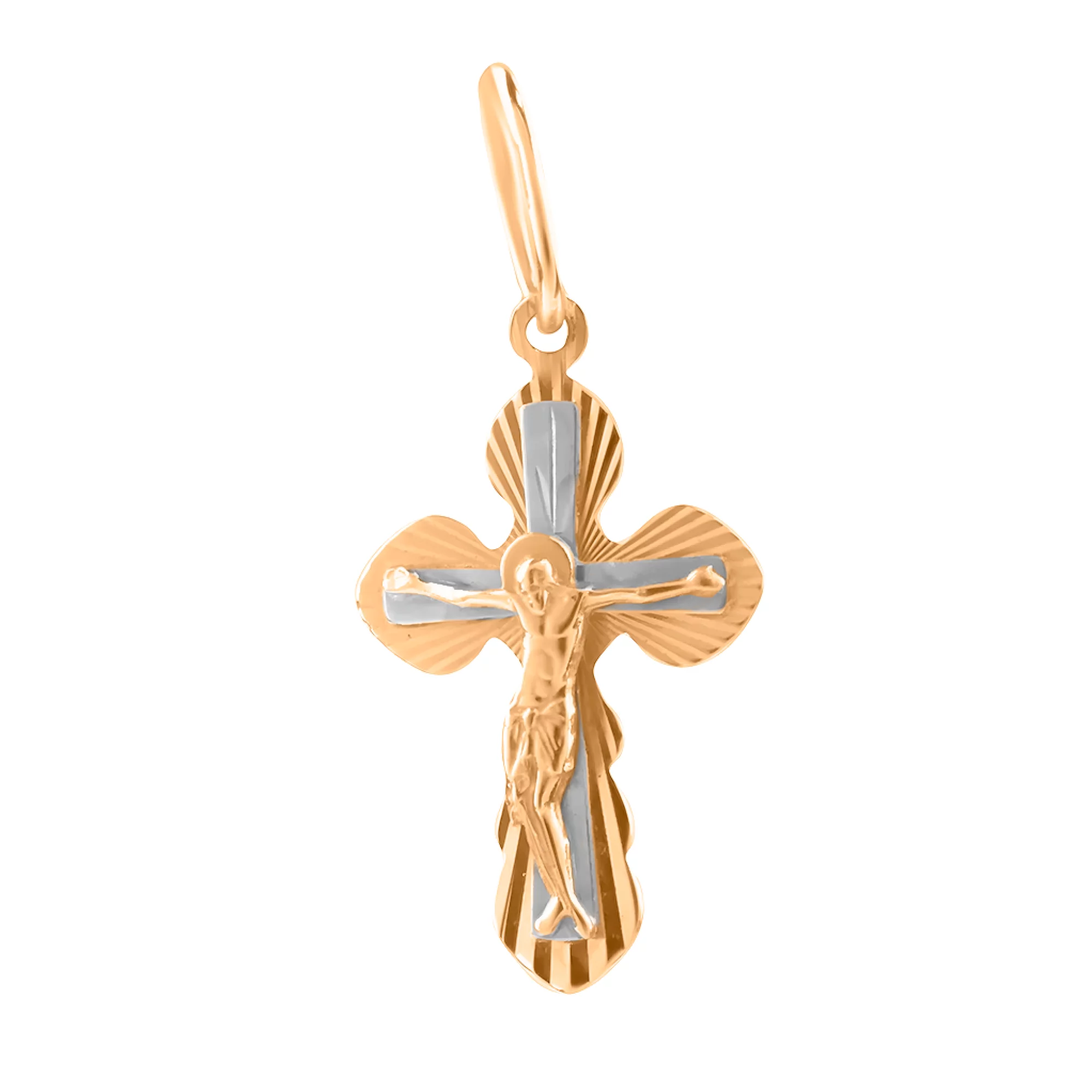 Крестик из комбинированного золота - 1260341 – изображение 1