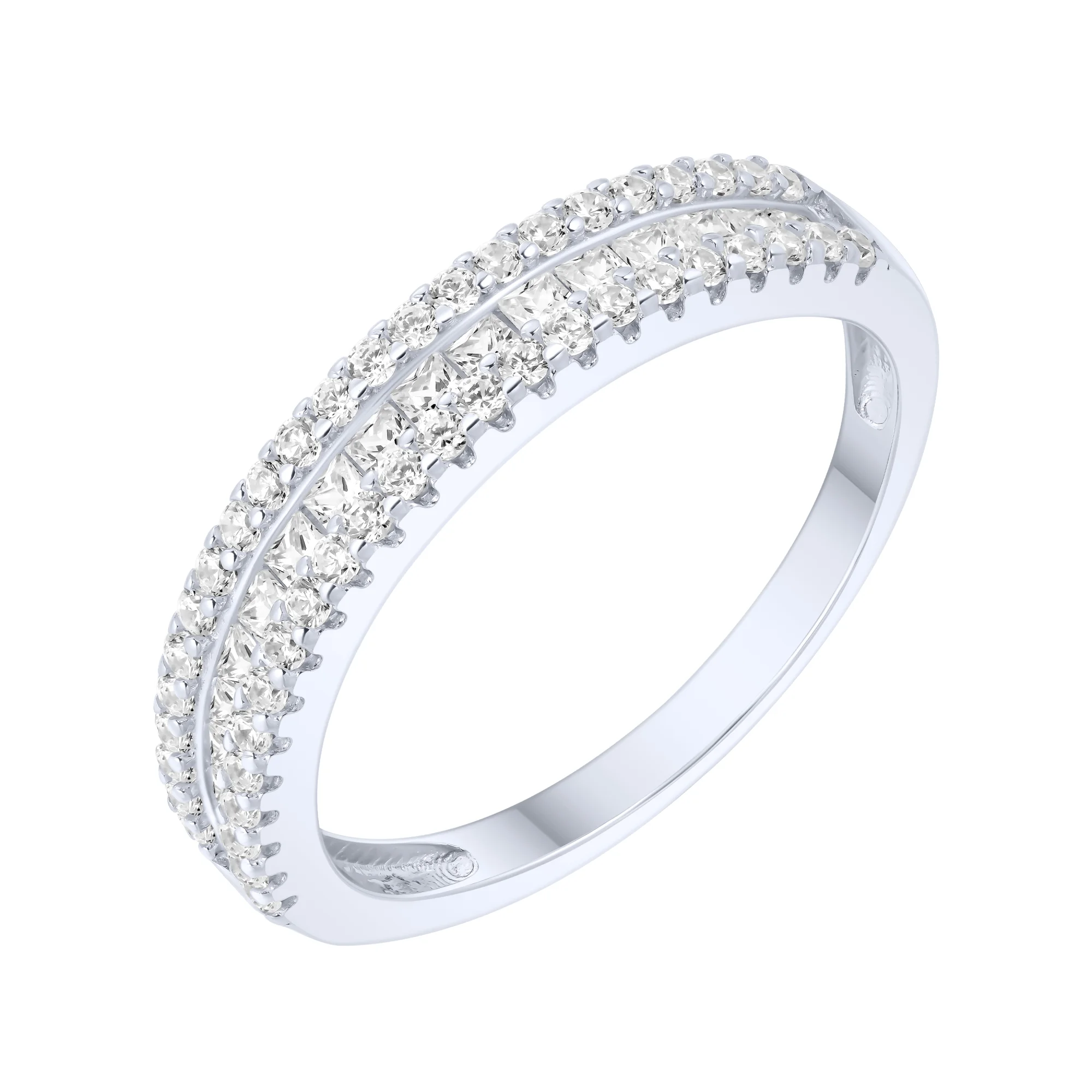 Кольцо из серебра с фианитами - 2279877 - 1