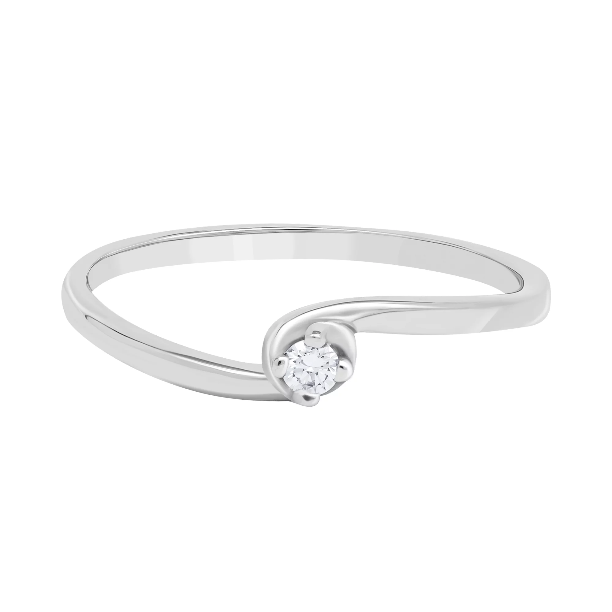 Помолвочное кольцо в белом золоте с бриллиантом - 1750483 – изображение 2