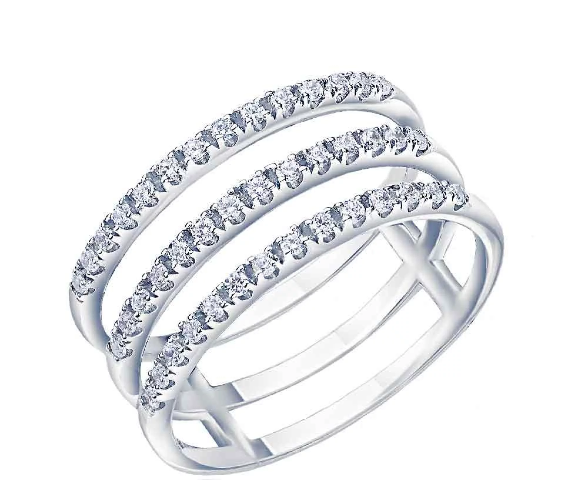 Серебряное кольцо с цирконием - 483196 – изображение 1