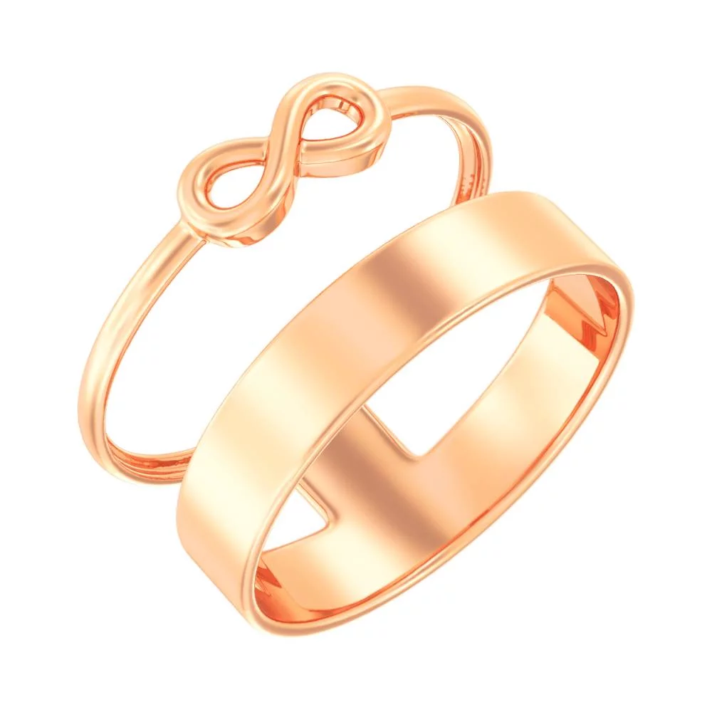 Кольцо из красного золота двойное Бесконечность. Артикул 140837: цена, отзывы, фото – купить в интернет-магазине AURUM