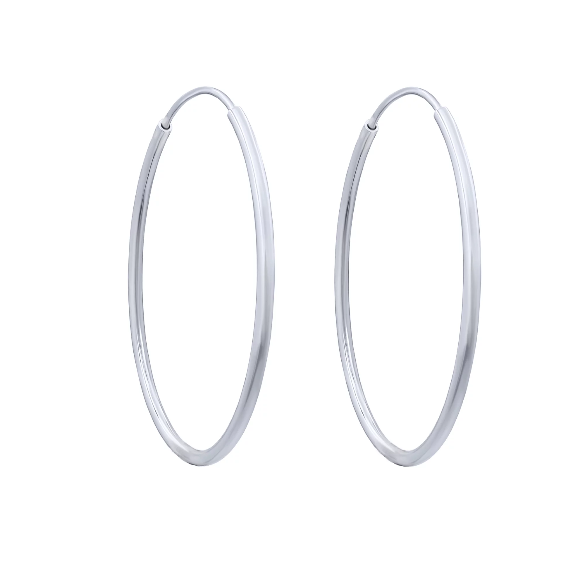 Серебряные серьги-кольца - 1606441 – изображение 1