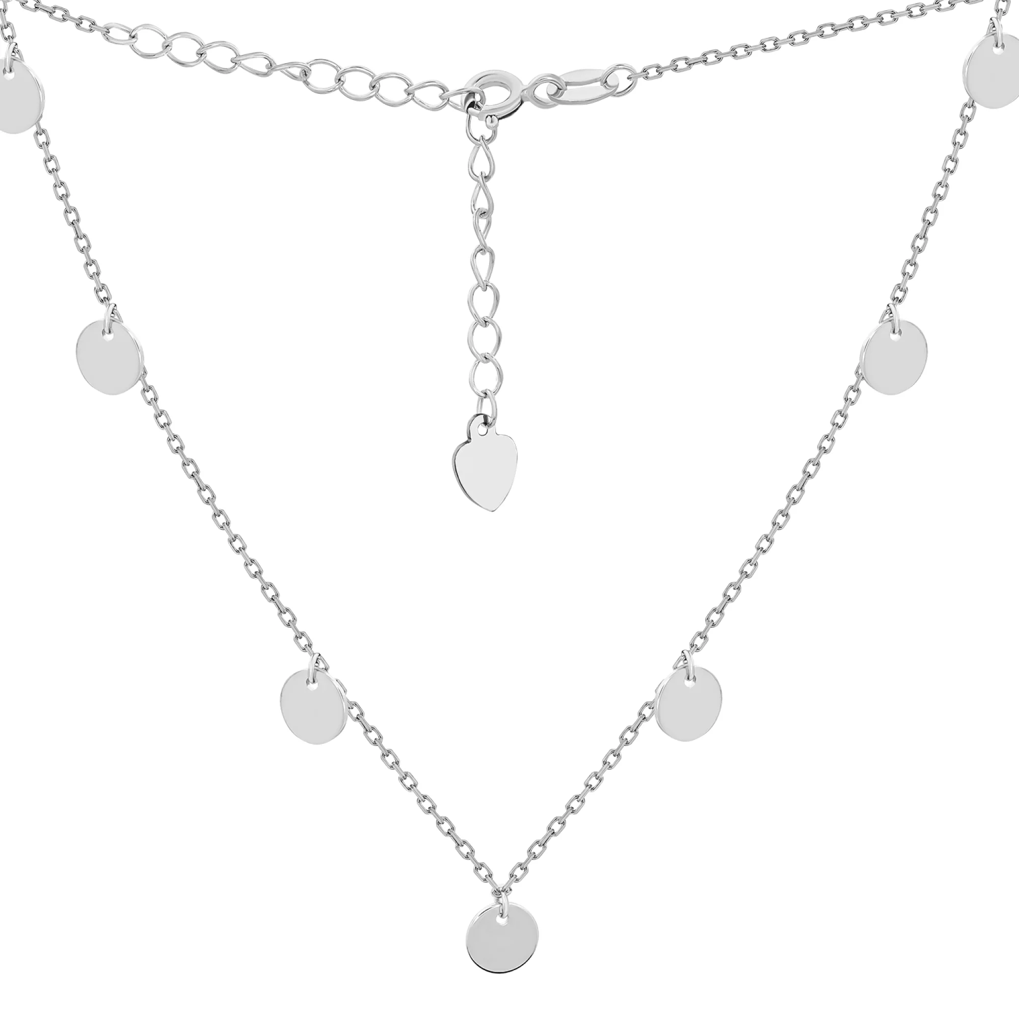 Колье из серебра с подвесами "Монетки" якорное плетение  - 1544948 – изображение 2