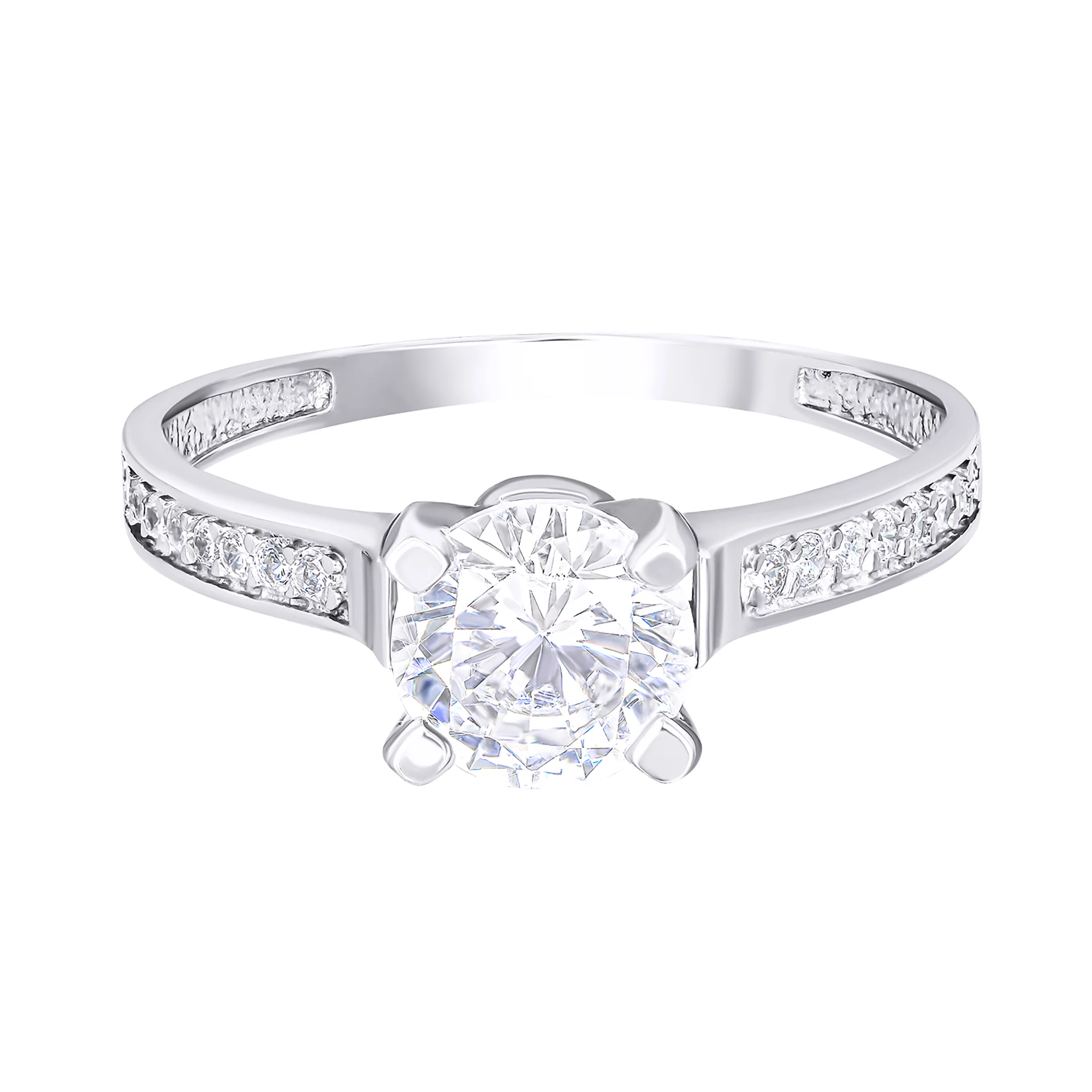 Серебряное кольцо с фианитами - 1535081 - 2