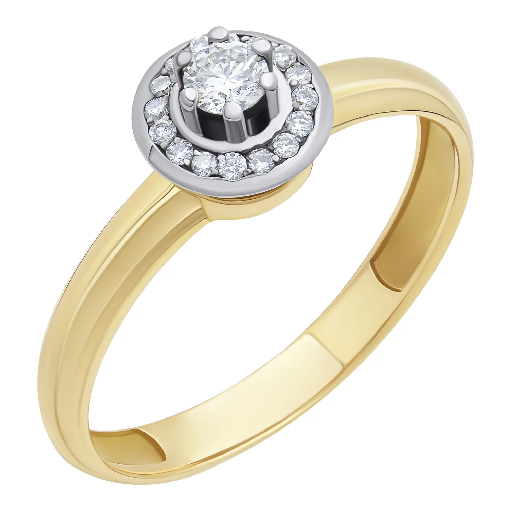 Кольцо из комбинированного золота с бриллиантами - 876567 – изображение 1