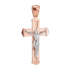 Хрест "Ісус Христос" з комбінованого золота - 1942969