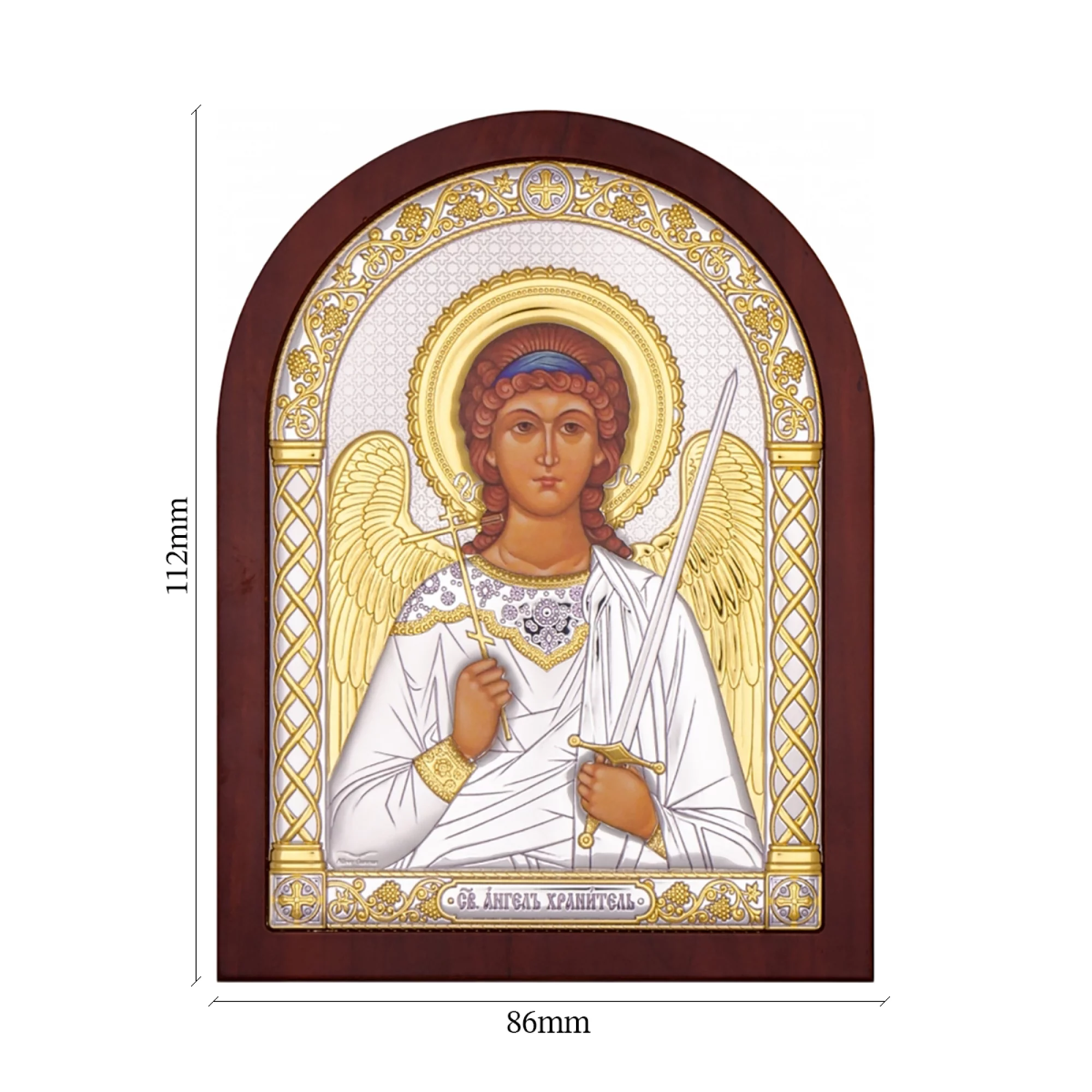 Ікона з срібла "Янгол Охоронець" 86х112 мм - 1341434 – зображення 2