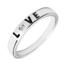 Кольцо из серебра "Love" с фианитом - 1450240