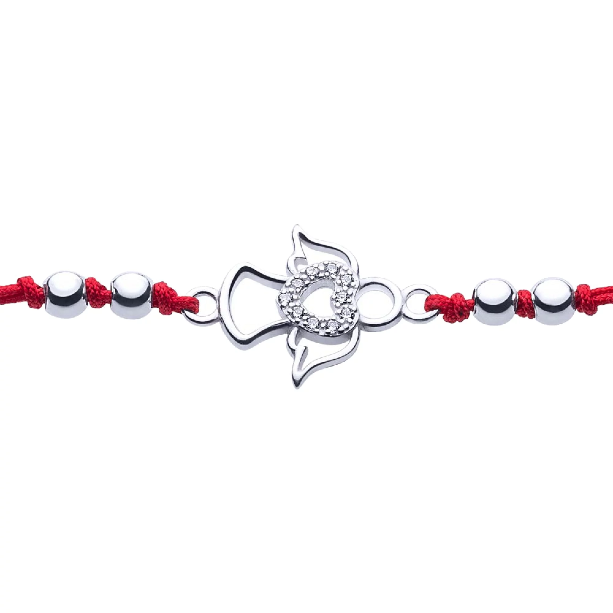 Красная нить с серебряной вставкой Ангел - 457887 – изображение 2