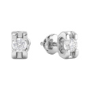 Серьги-гвоздики в белом золоте с бриллиантом - 2149692