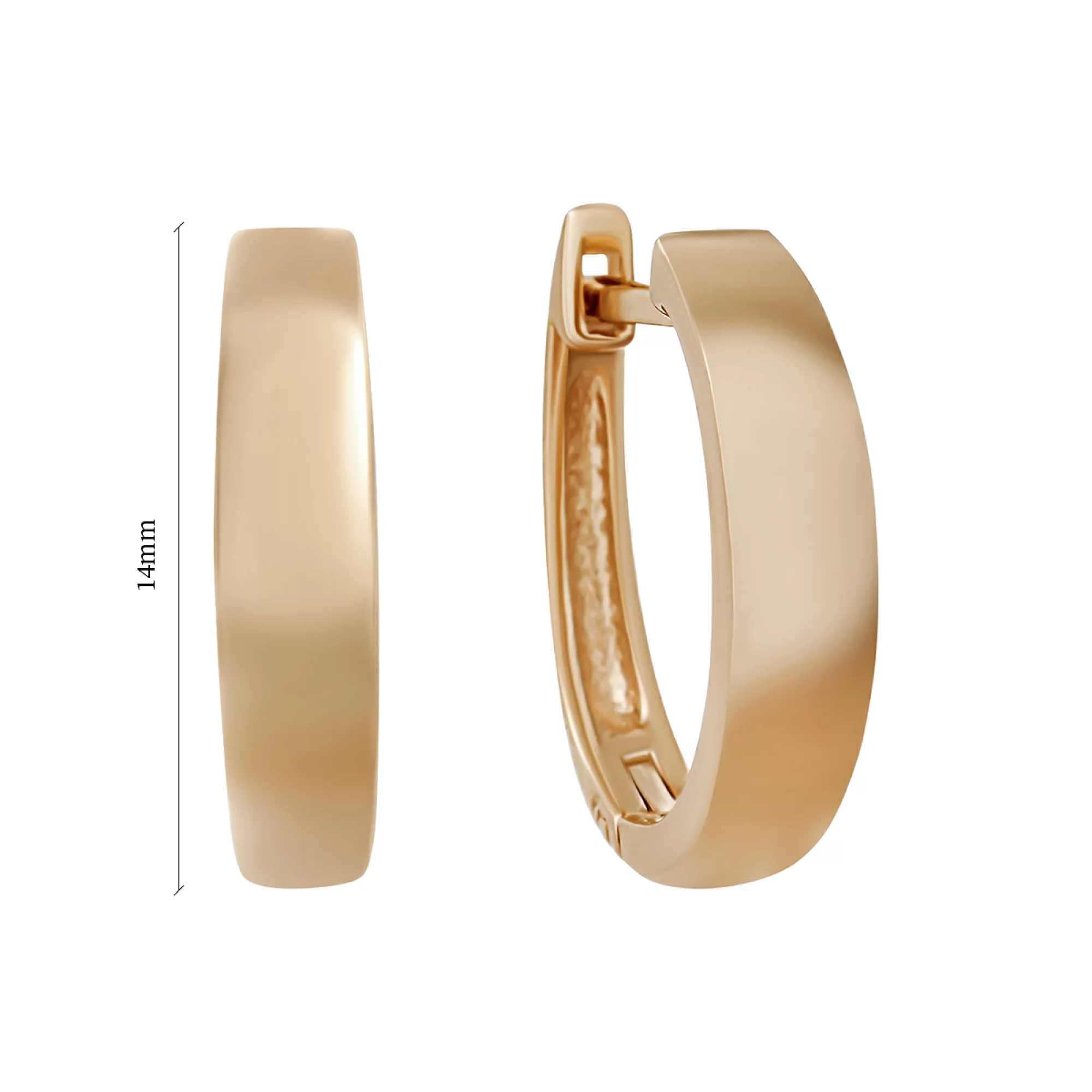 Сережки-кольца из красного золота - 855765 – изображение 2