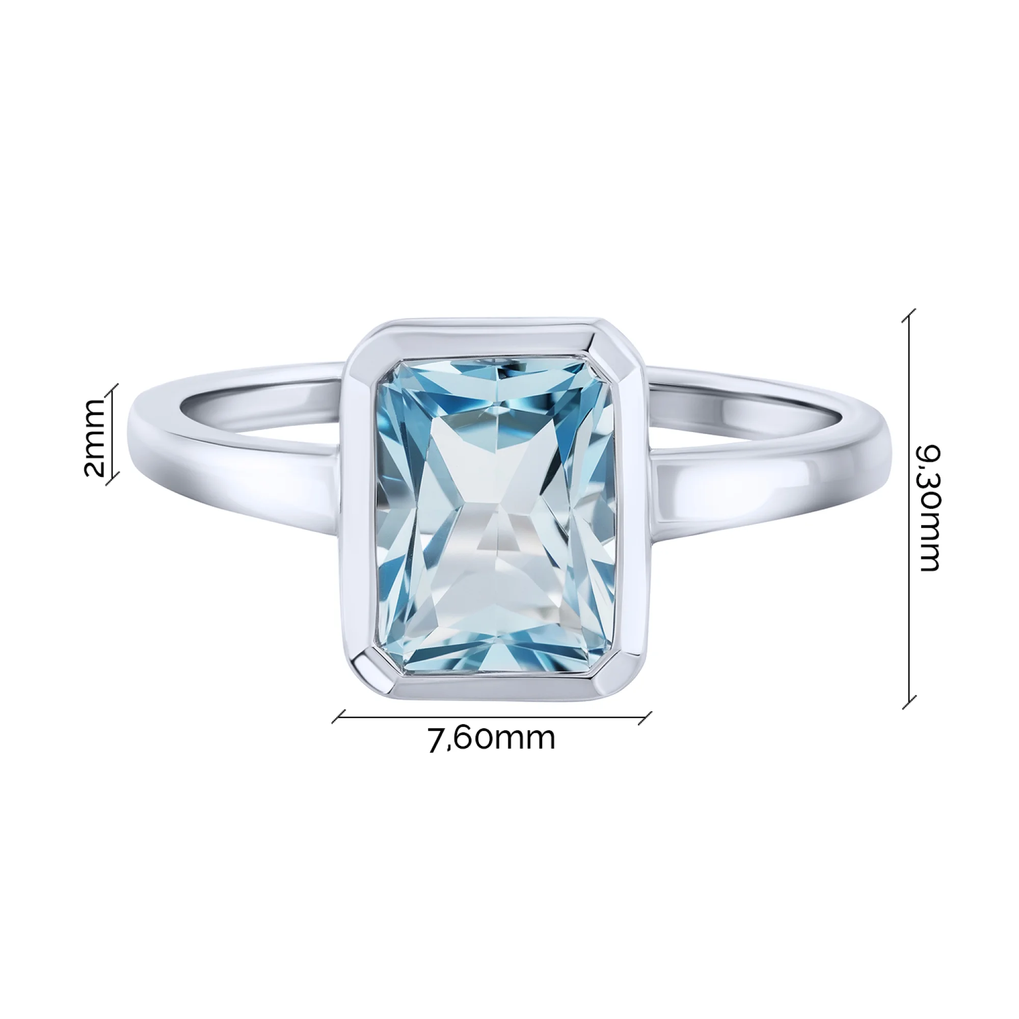 Серебряное кольцо с топазом в стиле минимализм - 2162627 - 3