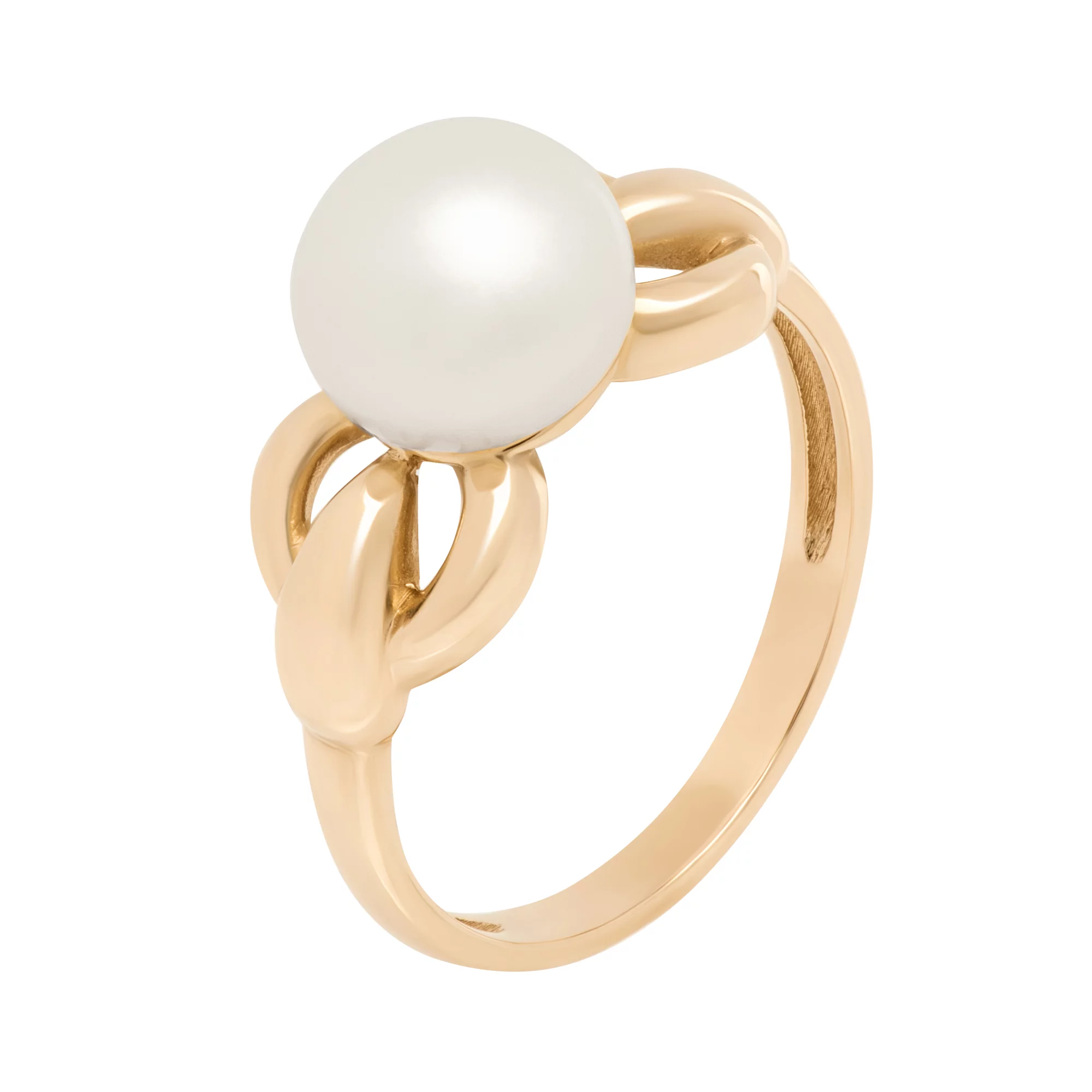 Классическое кольцо с жемчужиной из красного золота - 1614901 – изображение 1