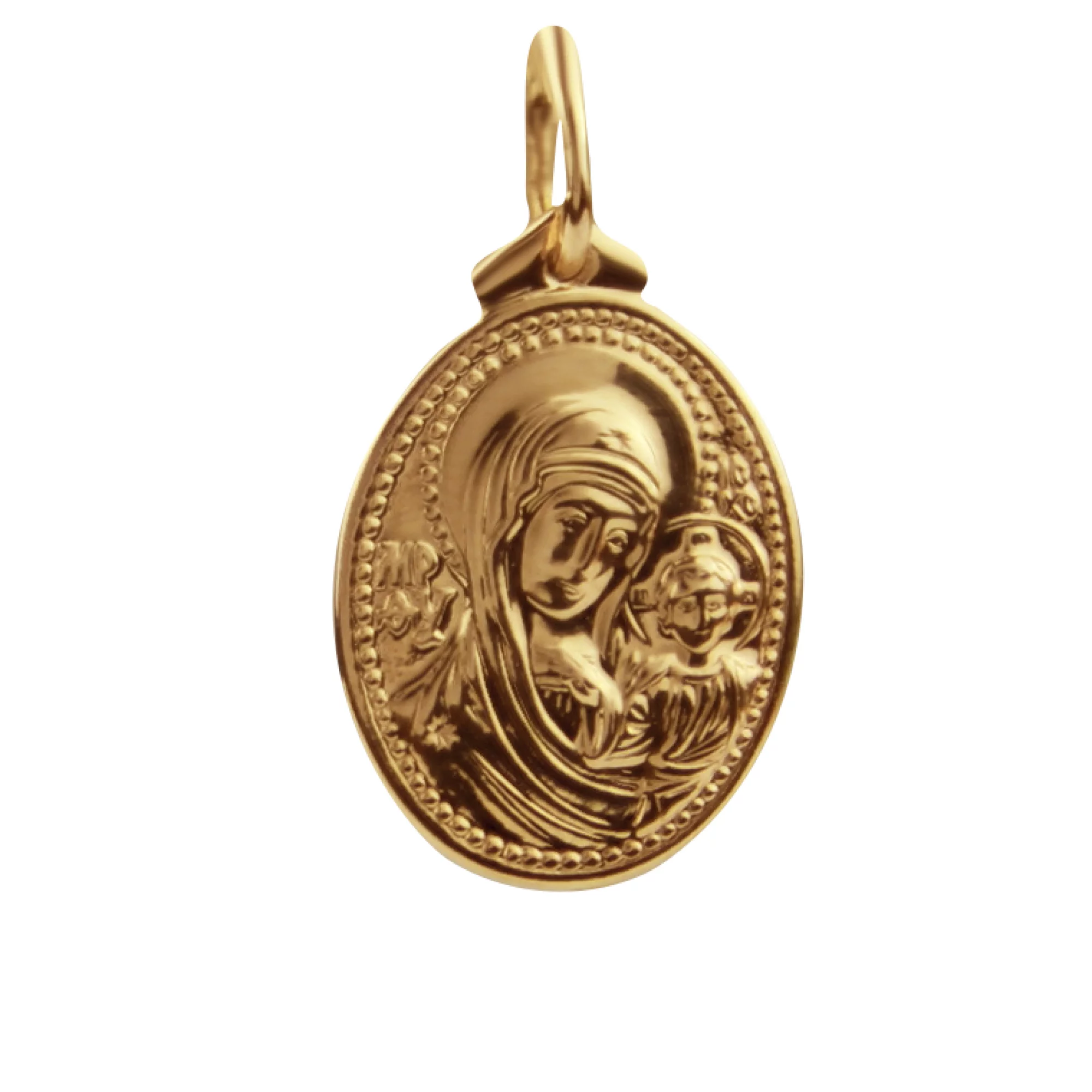 Золотая ладанка Богородица Казанская - 367081 – изображение 1