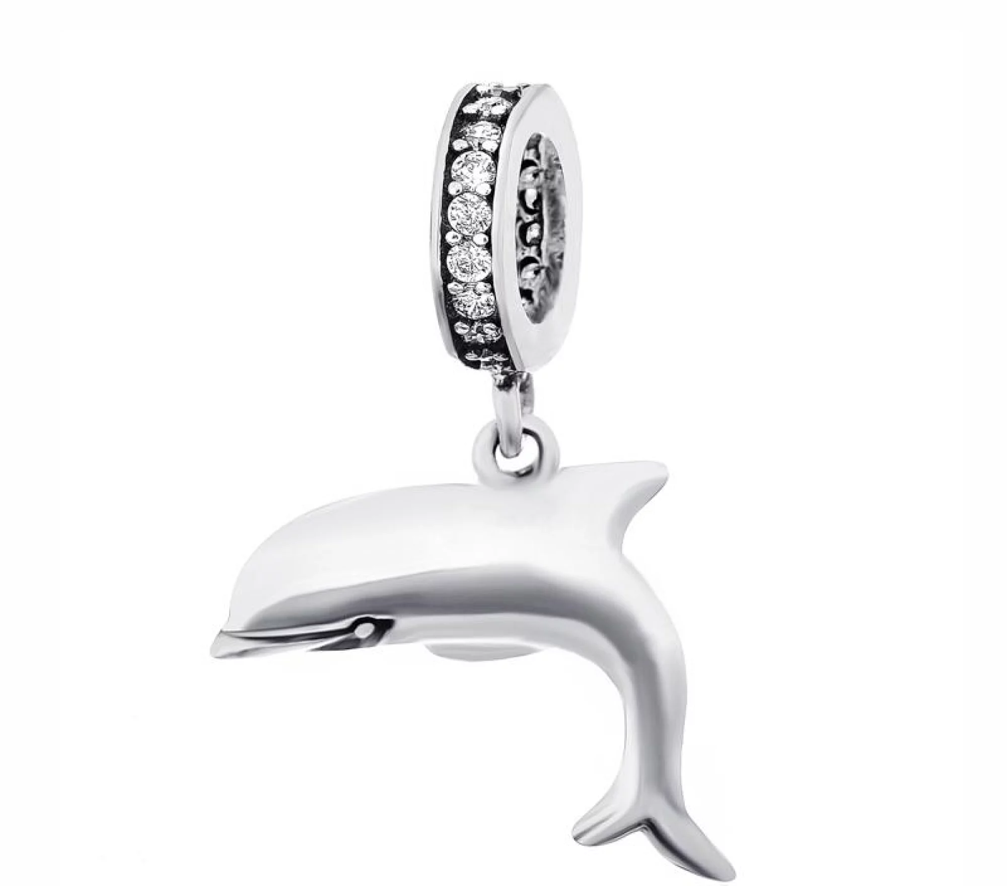 Срібний шарм з підвіскою "Дельфін"  - 421879 – зображення 1
