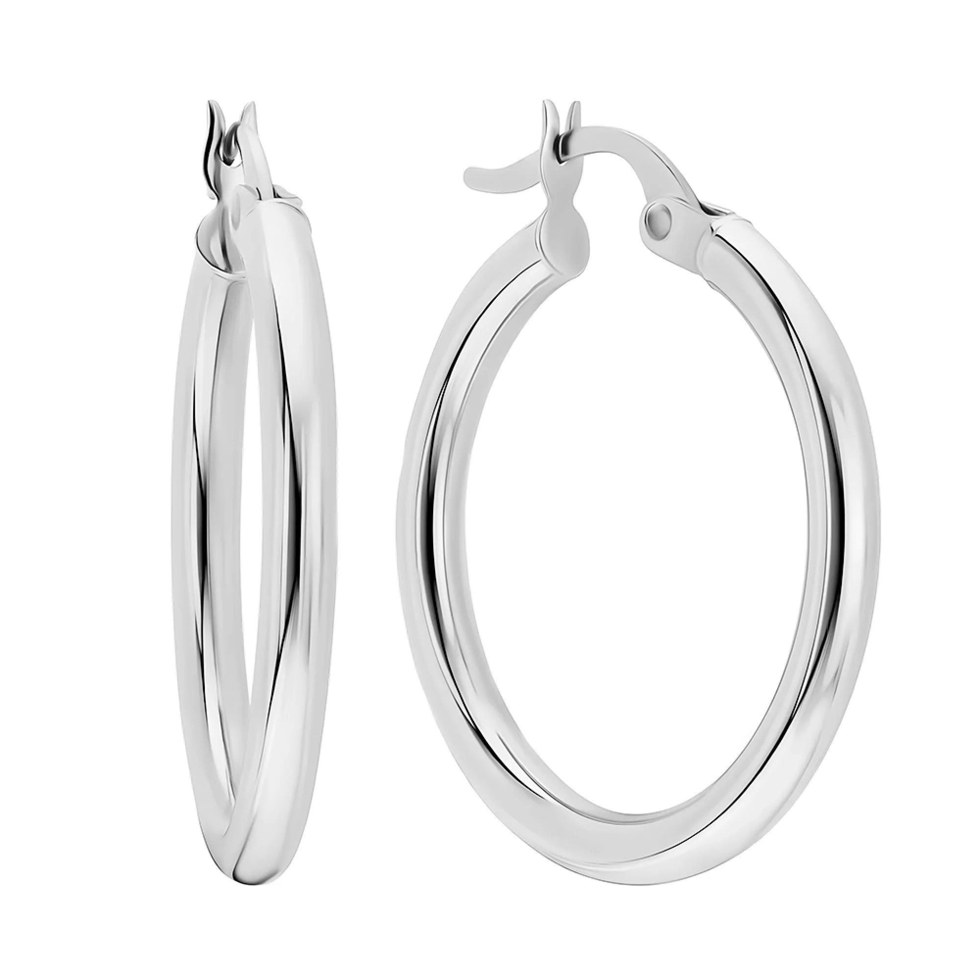 Сережки-кільця у білому золоті - 1558960 - 1