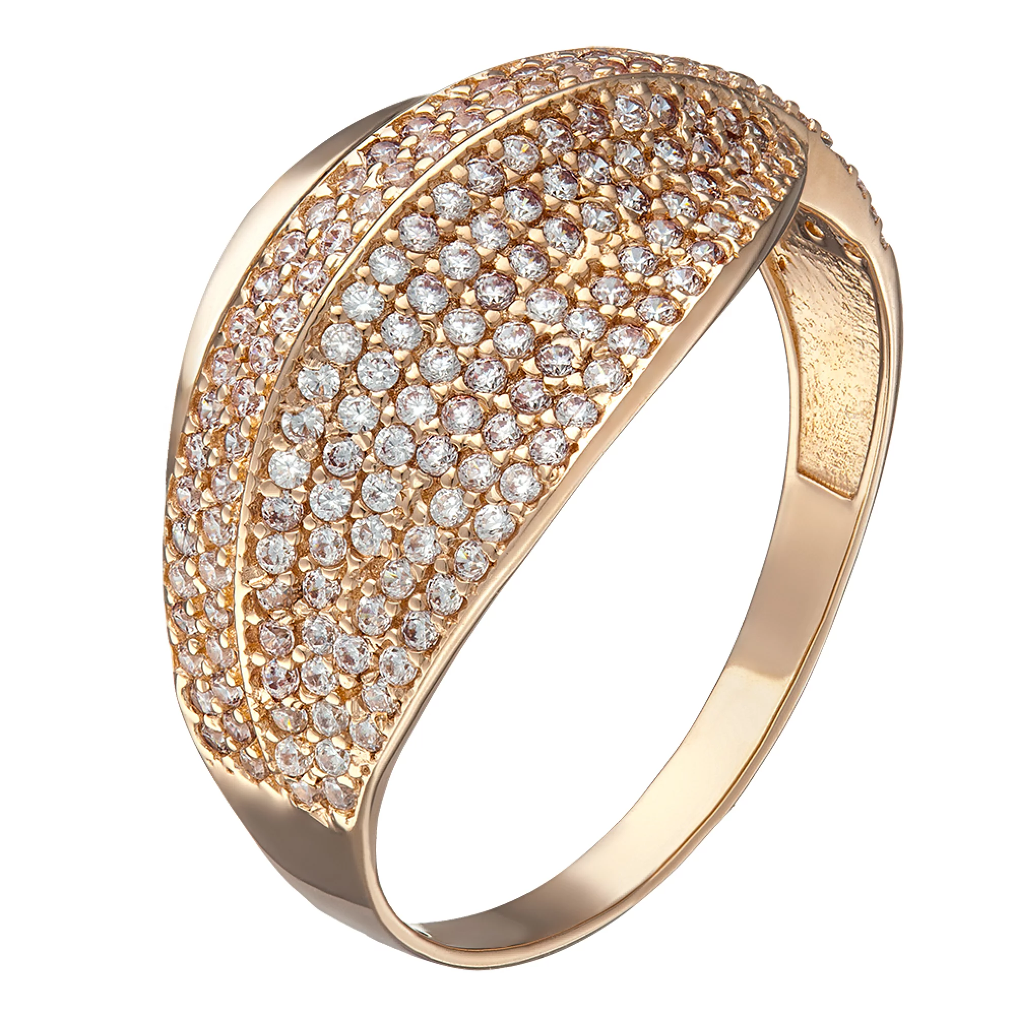 Золотое кольца с фианитом - 521602 – изображение 1