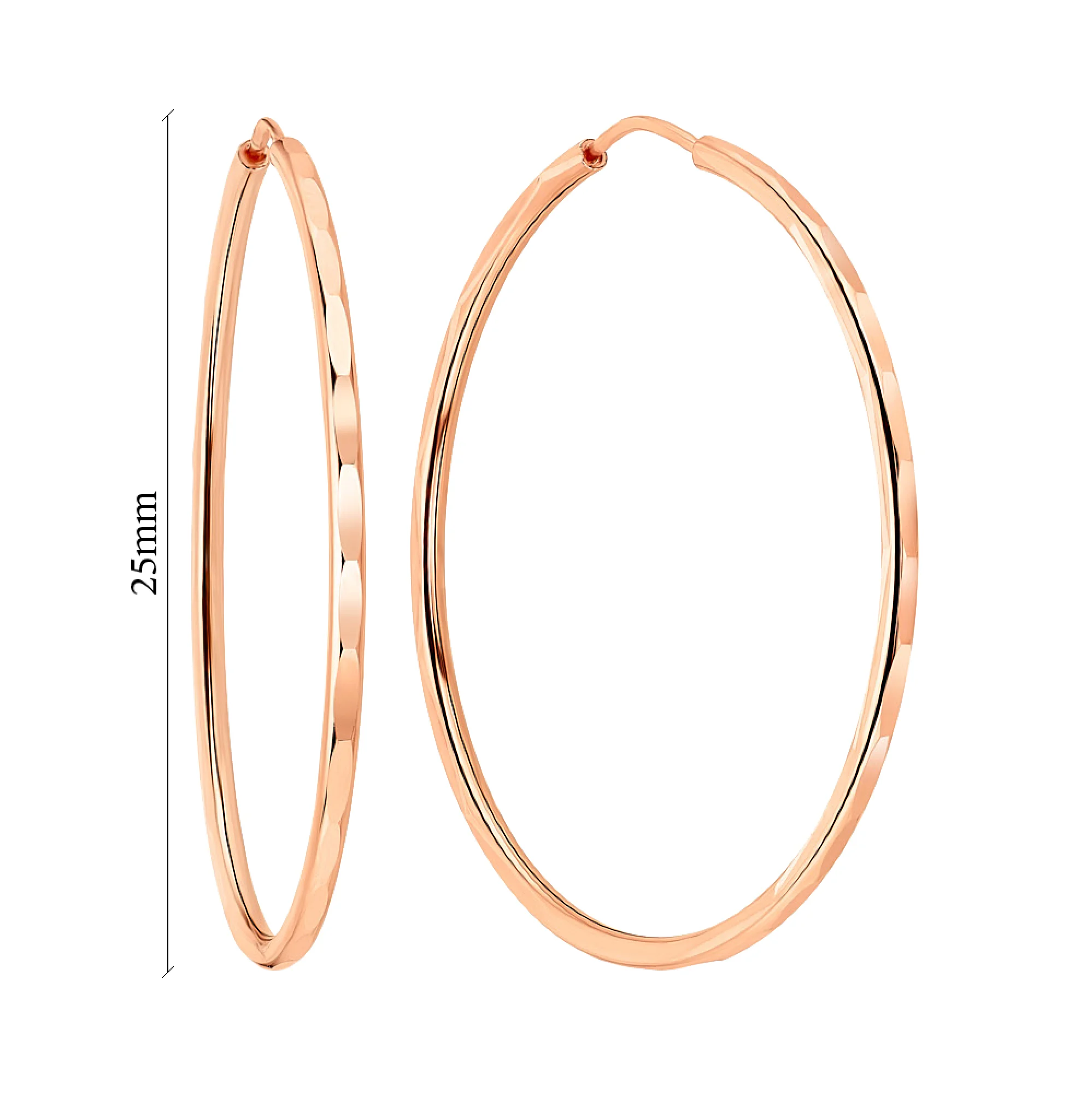 Серьги-кольца из красного золота - 960289 - 2