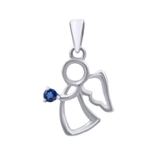 Підвіс з білого золота "Янгол" із сапфіром - 1538625