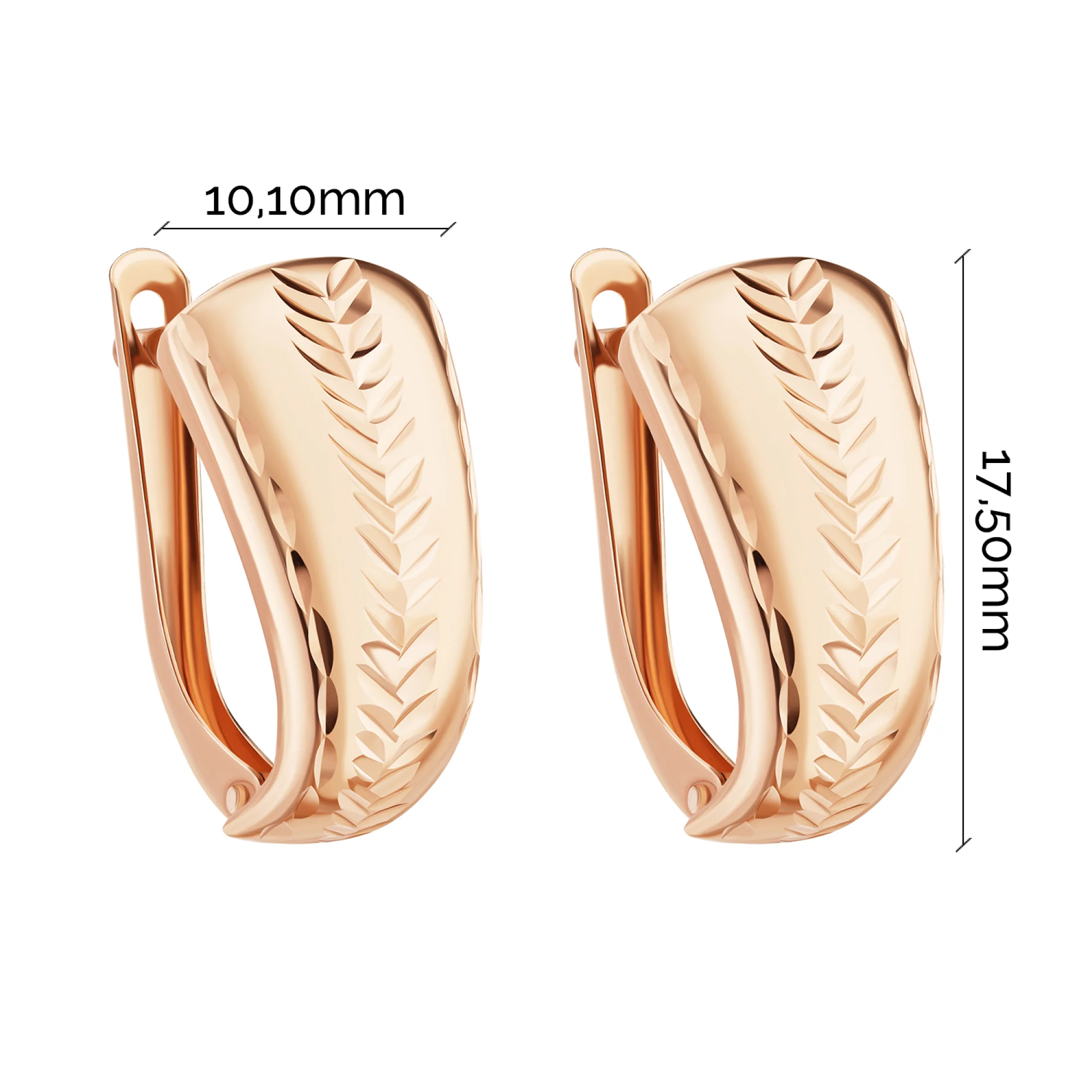 Сережки "Хагги" из красного золота - 1855977 - 3