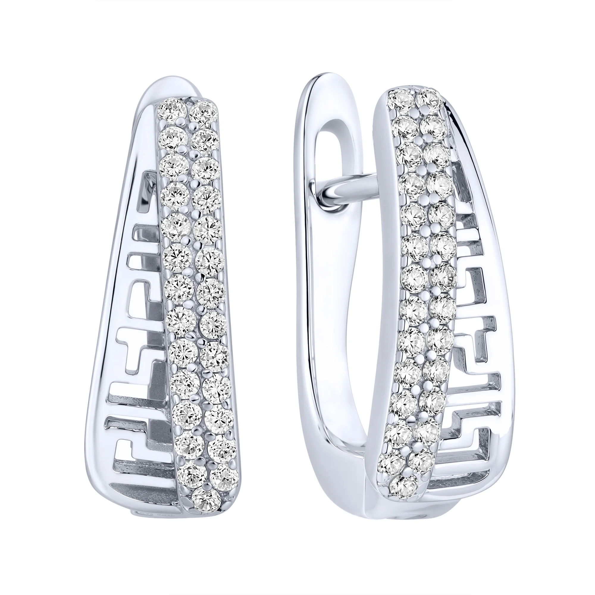 Серьги из серебра с фианитами  - 2291596 - 1