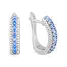 Серебряные серьги с фианитами - 379896
