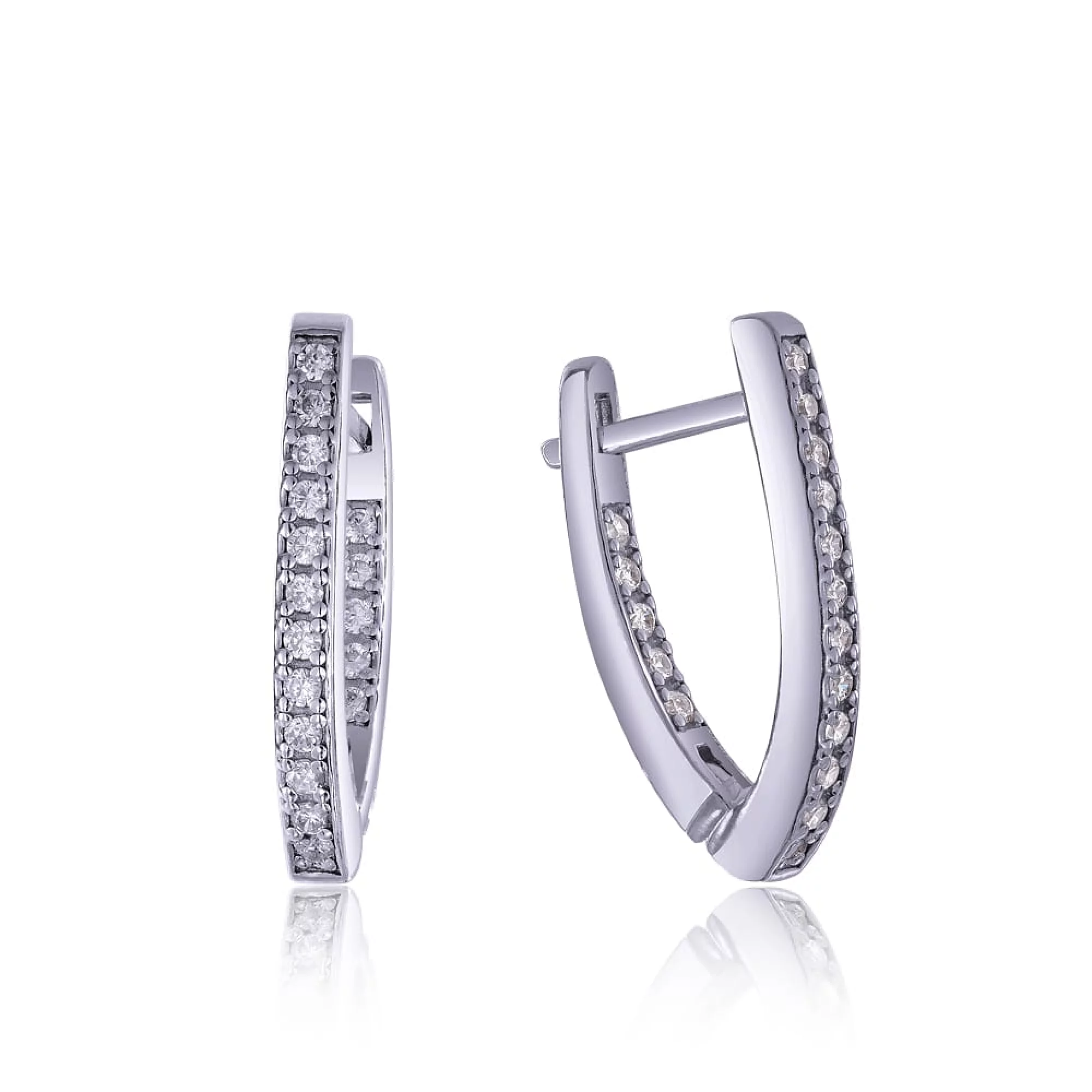 Срібні сережки з цирконієм - 411565 – зображення 1
