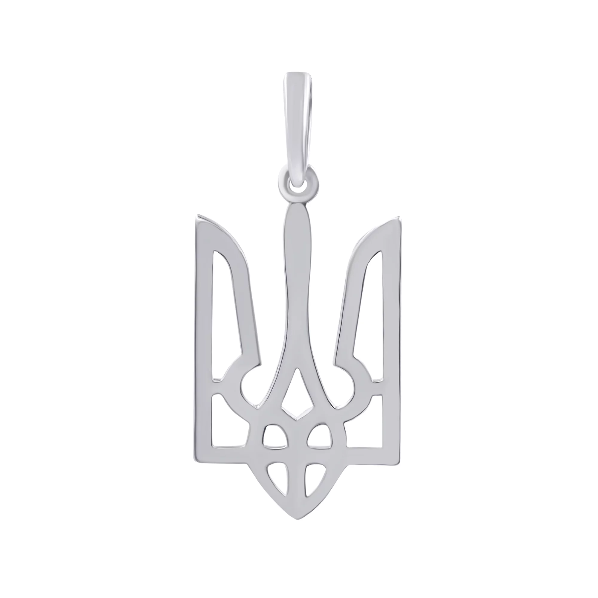 Серебряный подвес "Тризуб-Герб Украины" - 436526 – изображение 1