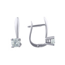 Серьги из белого золота с цирконием - 603957