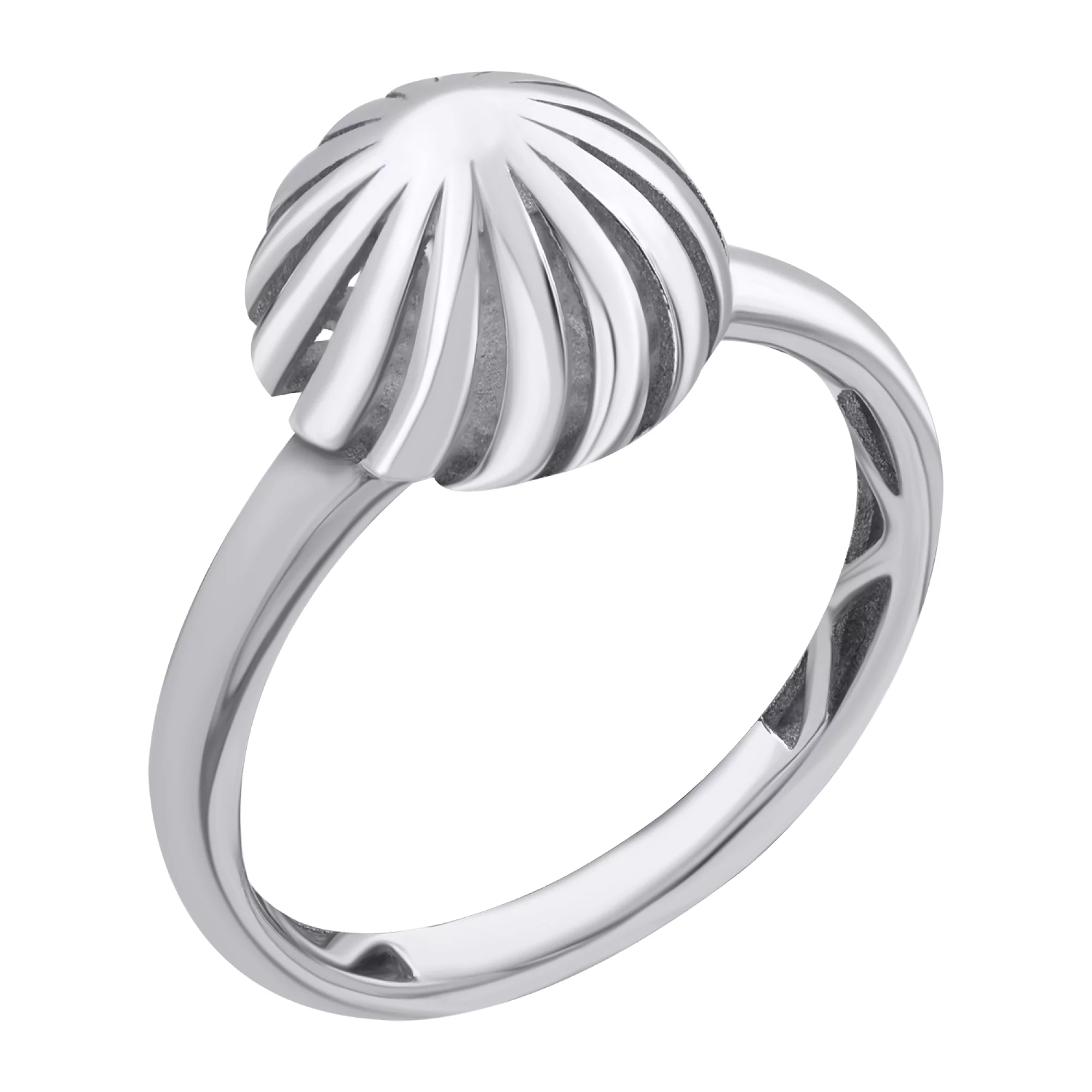Кольцо серебряное с платиновым покрытием - 878659 – изображение 1