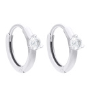 Серебряные серьги-кольца с фианитом  - 1550054