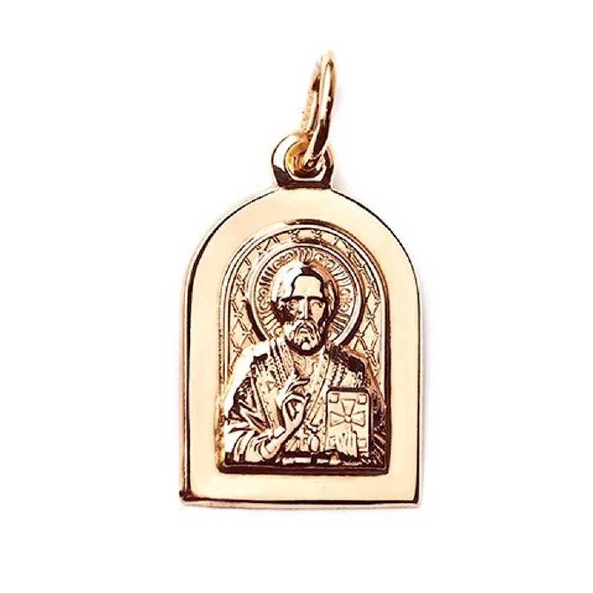 Ладанка из красного золота "Святой Николай Чудотворец" - 366931 – изображение 1