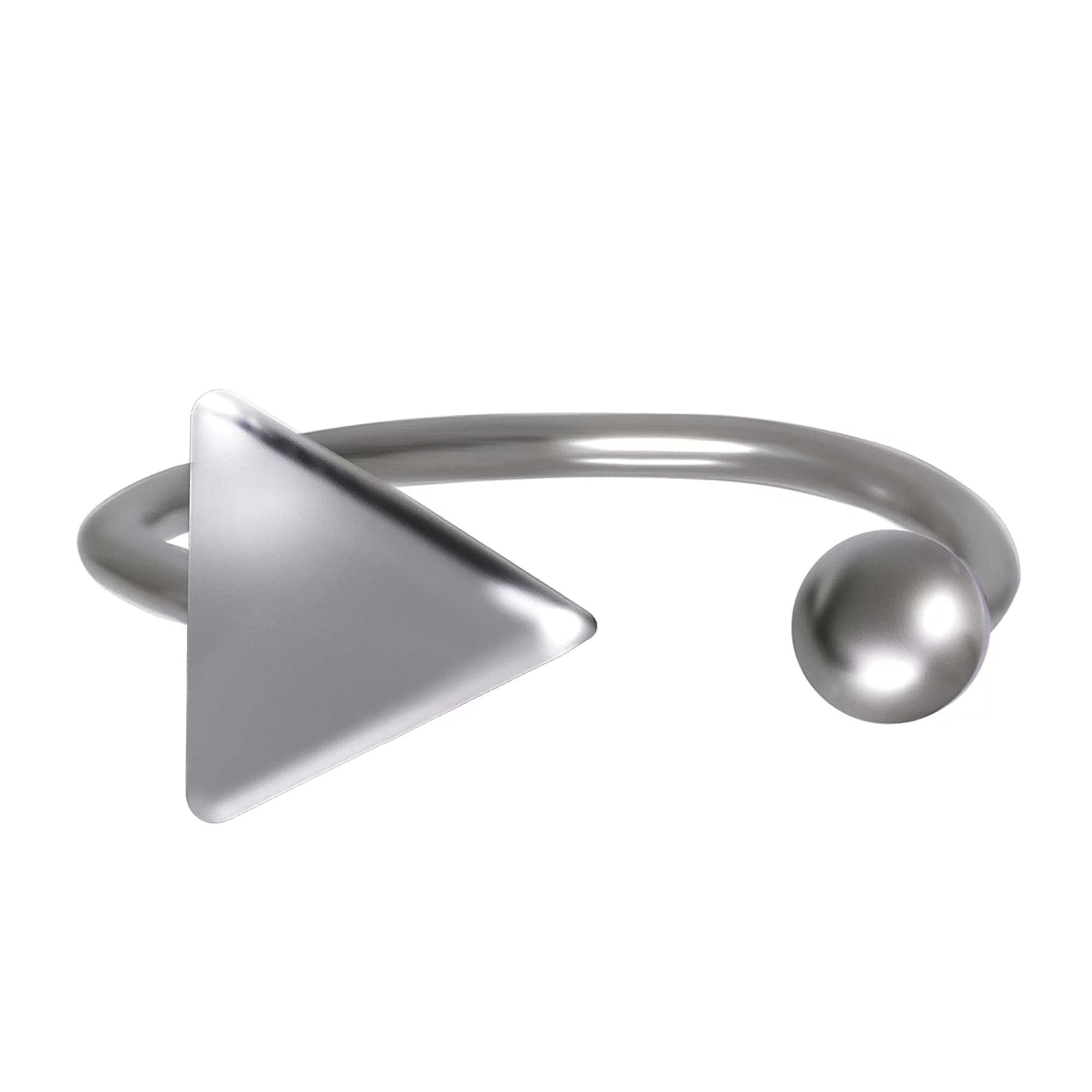 Кольцо серебряное "Треугольник" - 962777 – изображение 2