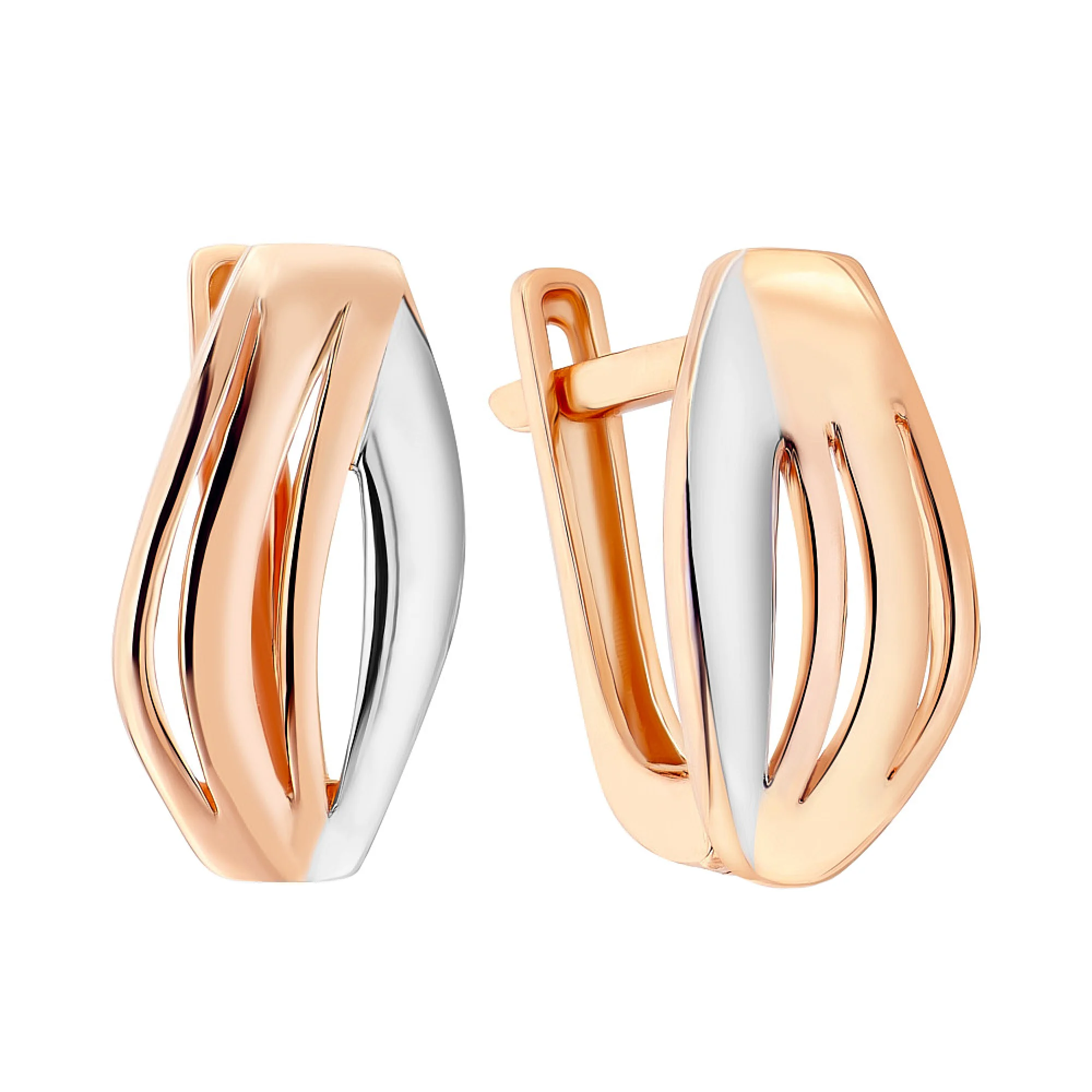 Сережки з комбінованого золота - 969468 - 1