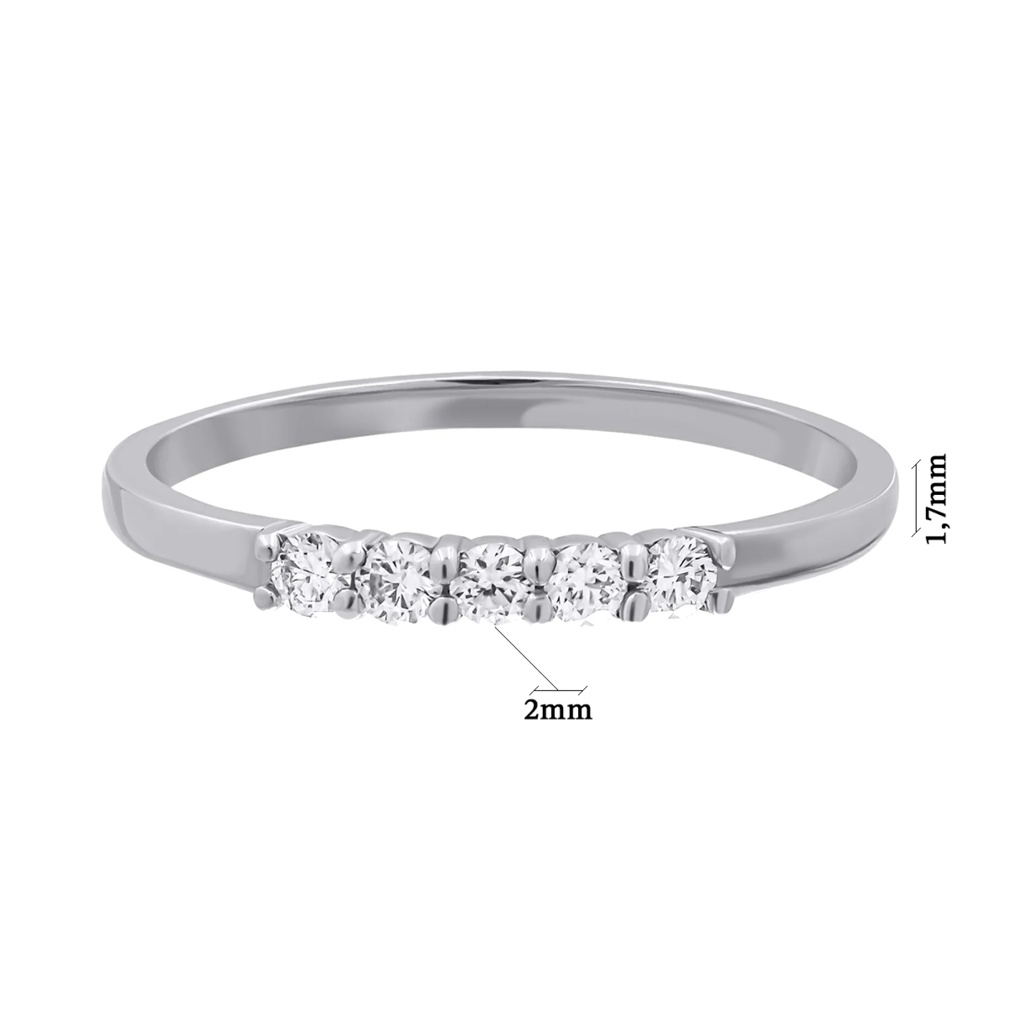 Кольцо из белого золота с бриллиантами - 1266214 - 3