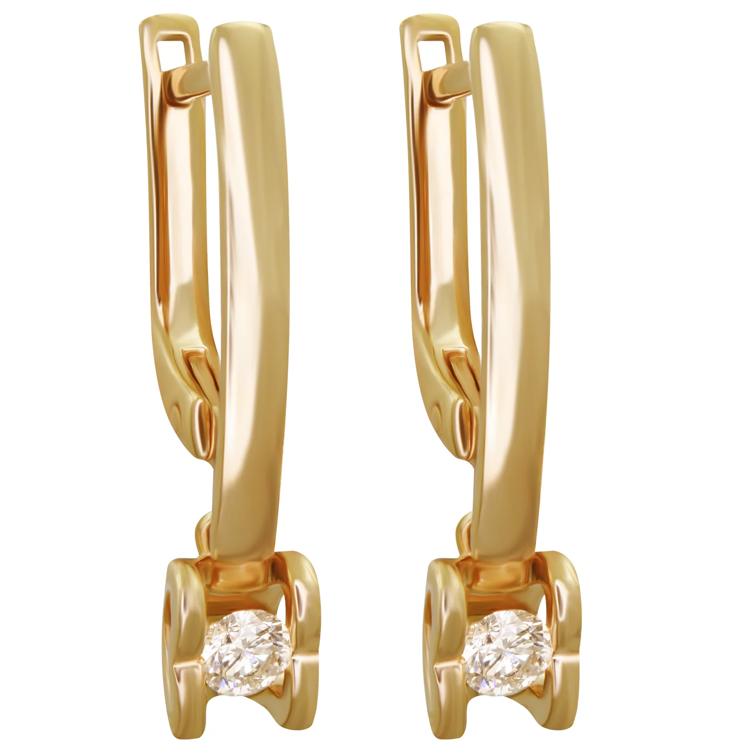 Сережки из красного золота с бриллиантами на подвесках. Артикул 2108656201: цена, отзывы, фото – купить в интернет-магазине AURUM