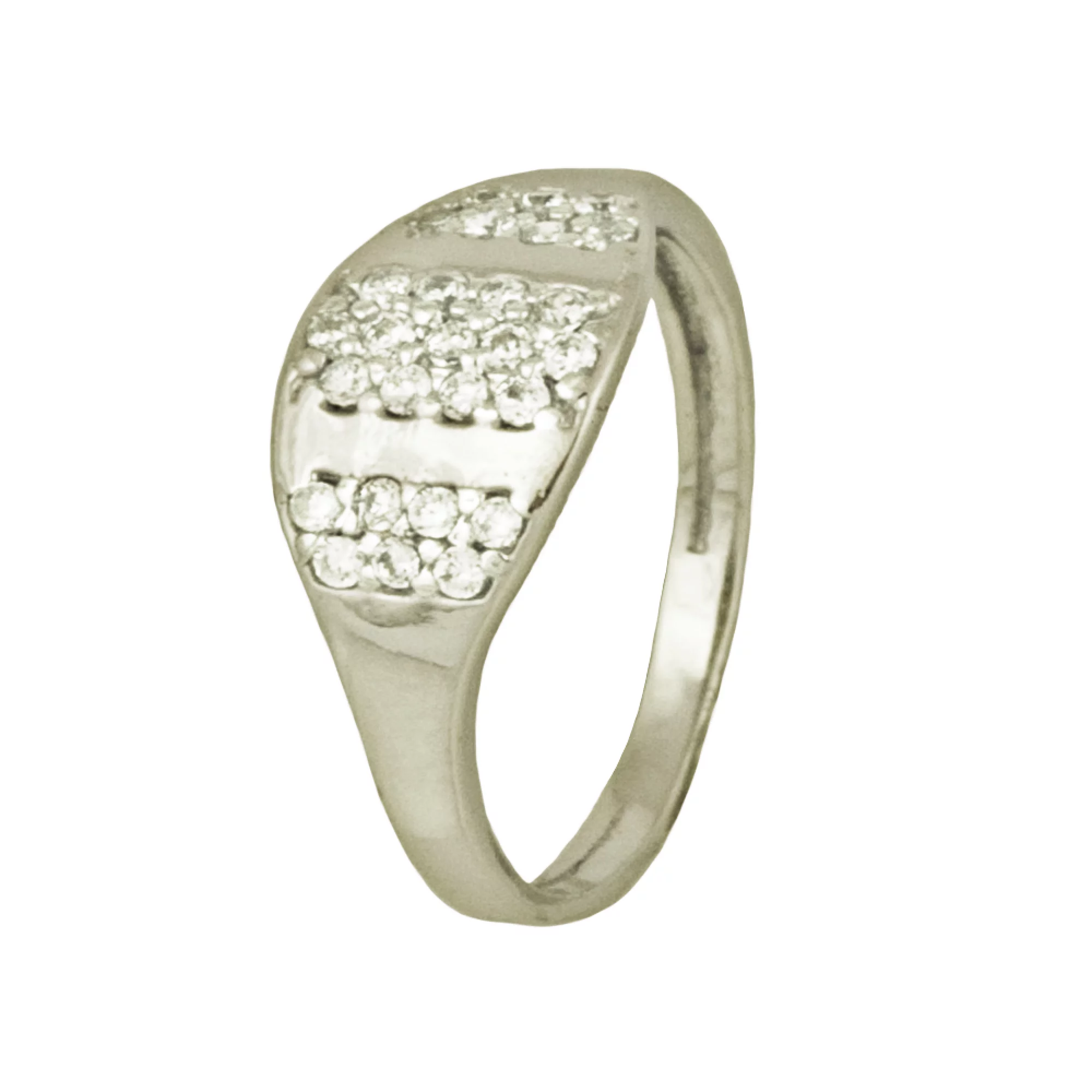 Серебряное кольцо с фианитом - 666637 – изображение 1