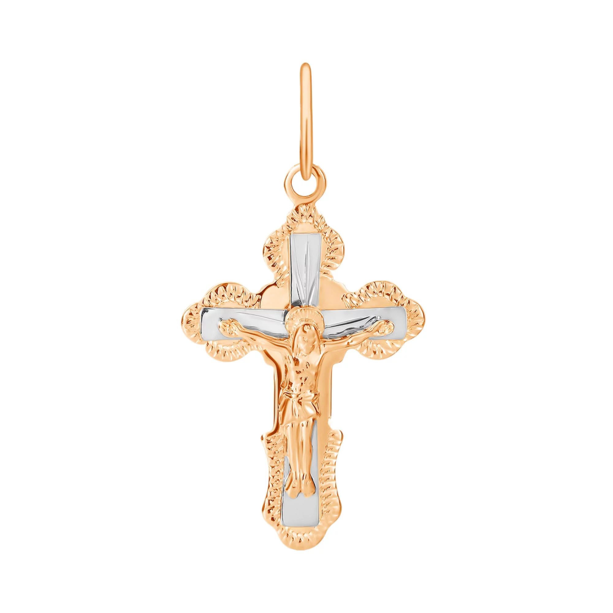 Крестик из комбинированого золота - 967960 – изображение 1