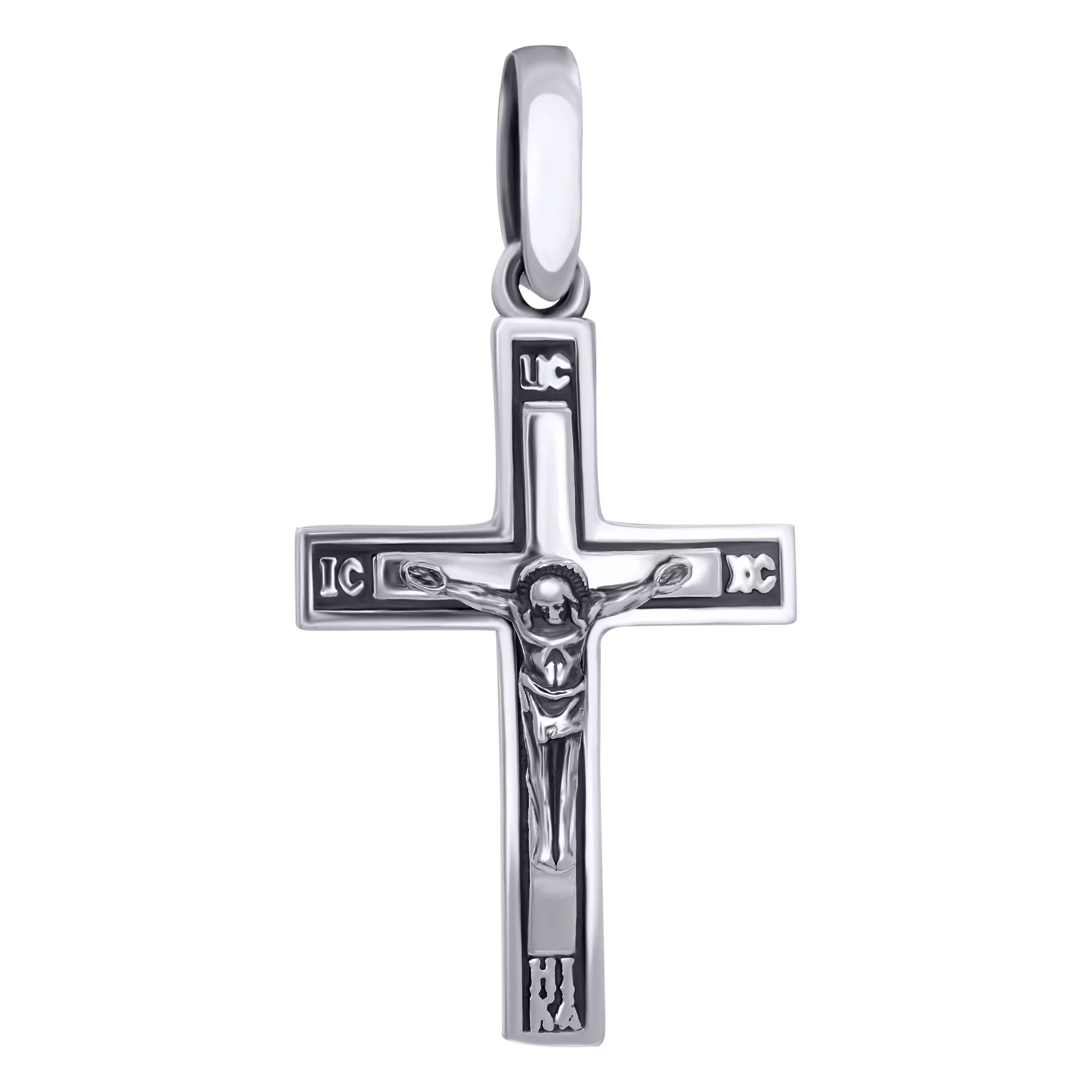 Хрестик срібний з чорнінням - 896371 – зображення 1