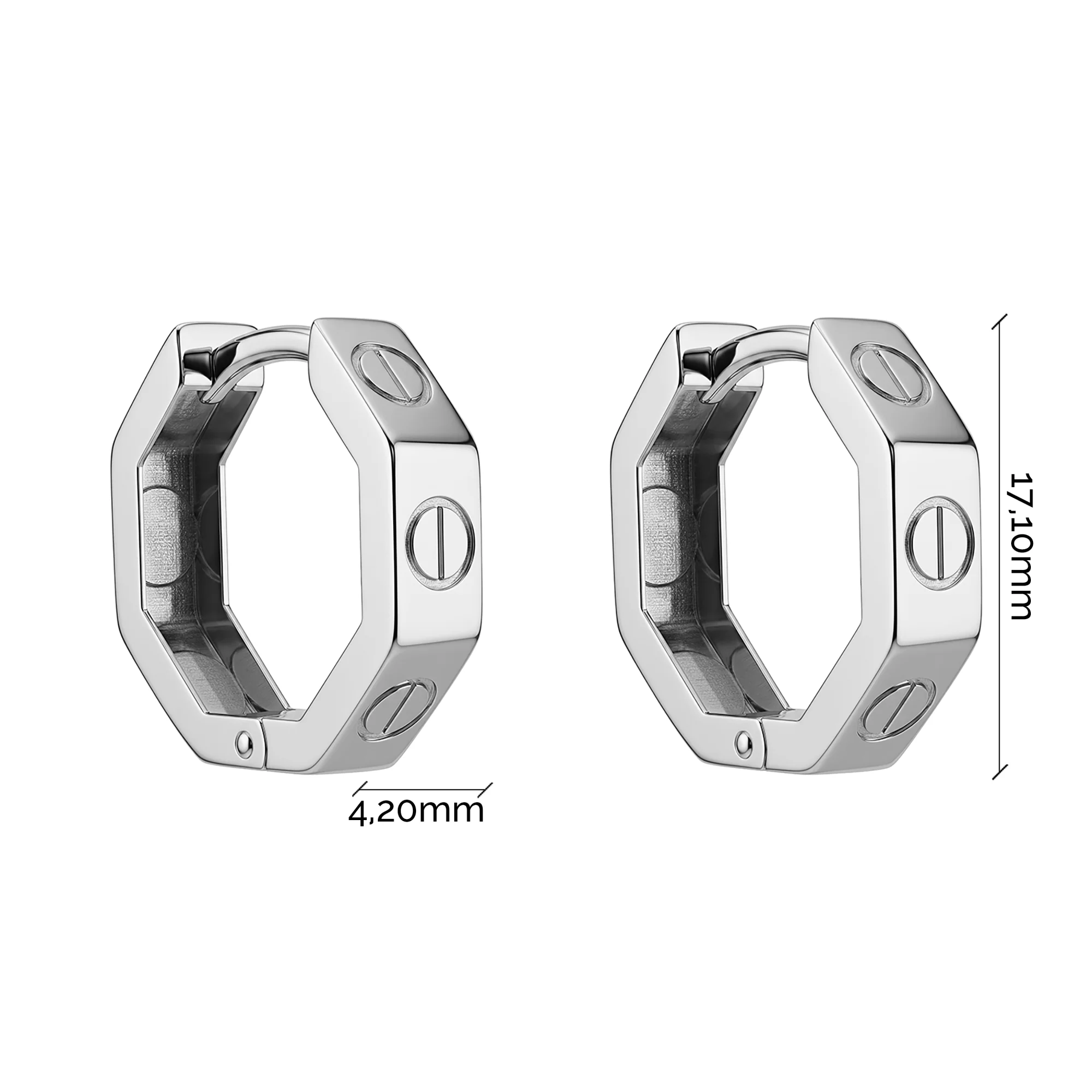 Серьги-кольца из белого золота - 2126553 - 3