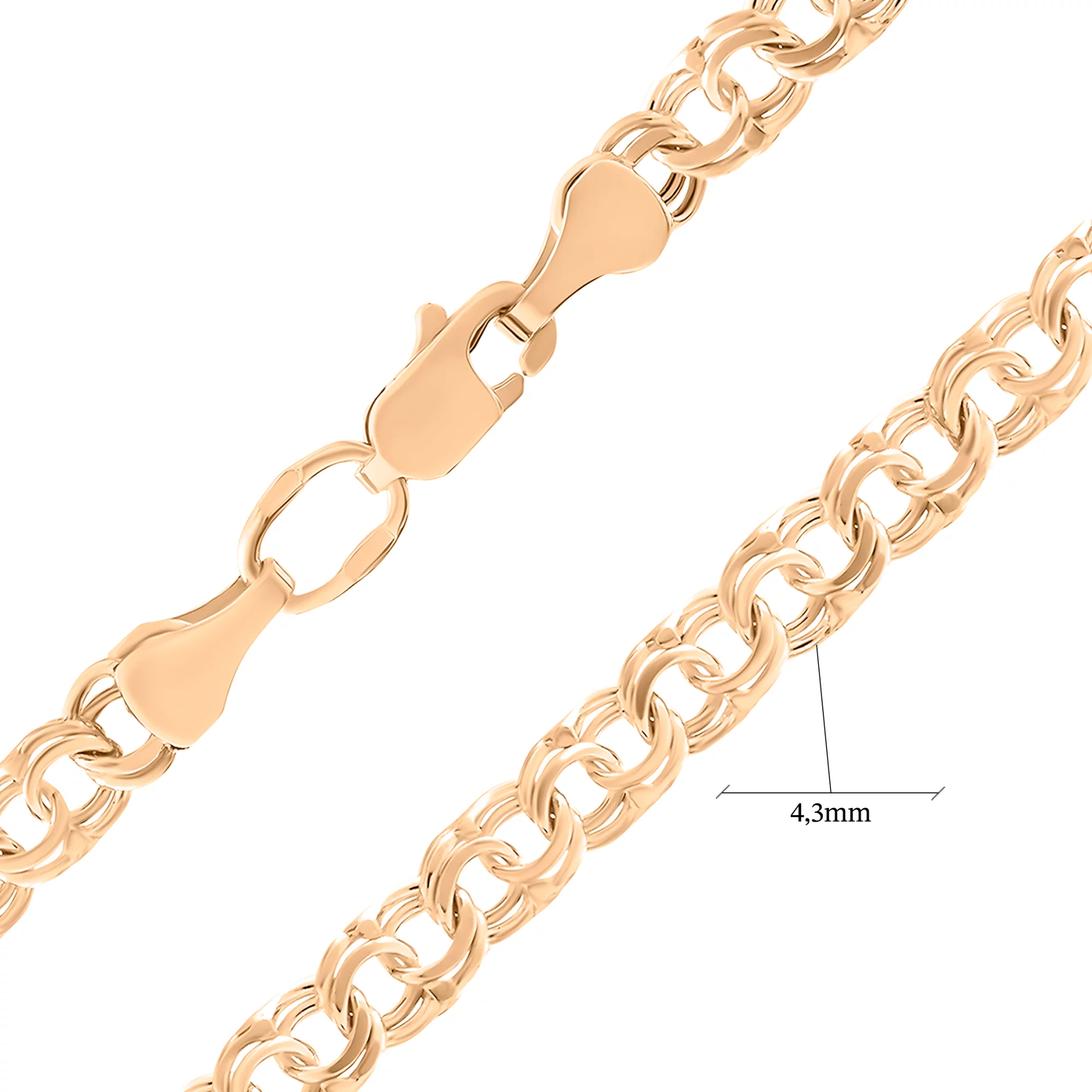 Золотий ланцюжок плетіння бісмарк - 1551301 – зображення 2
