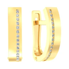 Сережки з жовтого золота з фіанітами - 1501406